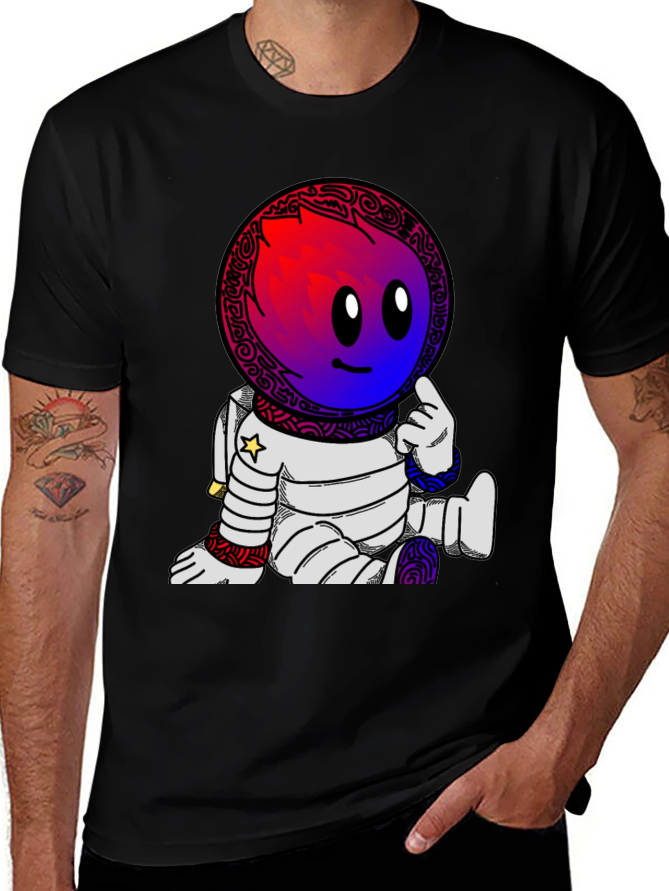 Variant 18 of Astronaut Cartoon Graphic T-Shirt - Unique Design