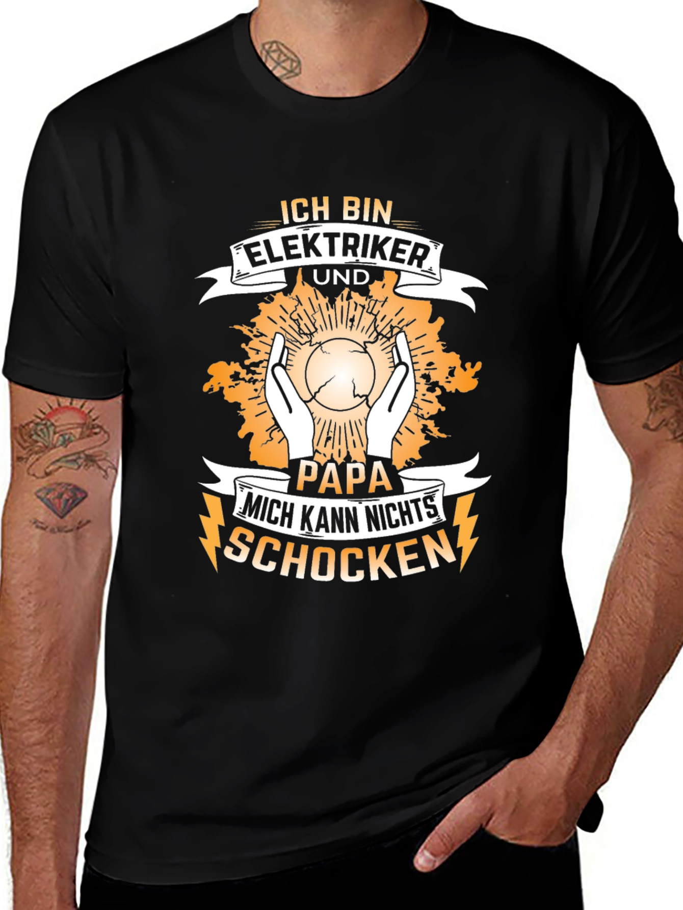 Variant 8 of Electrician Papa T-Shirt - Can't Shock Me