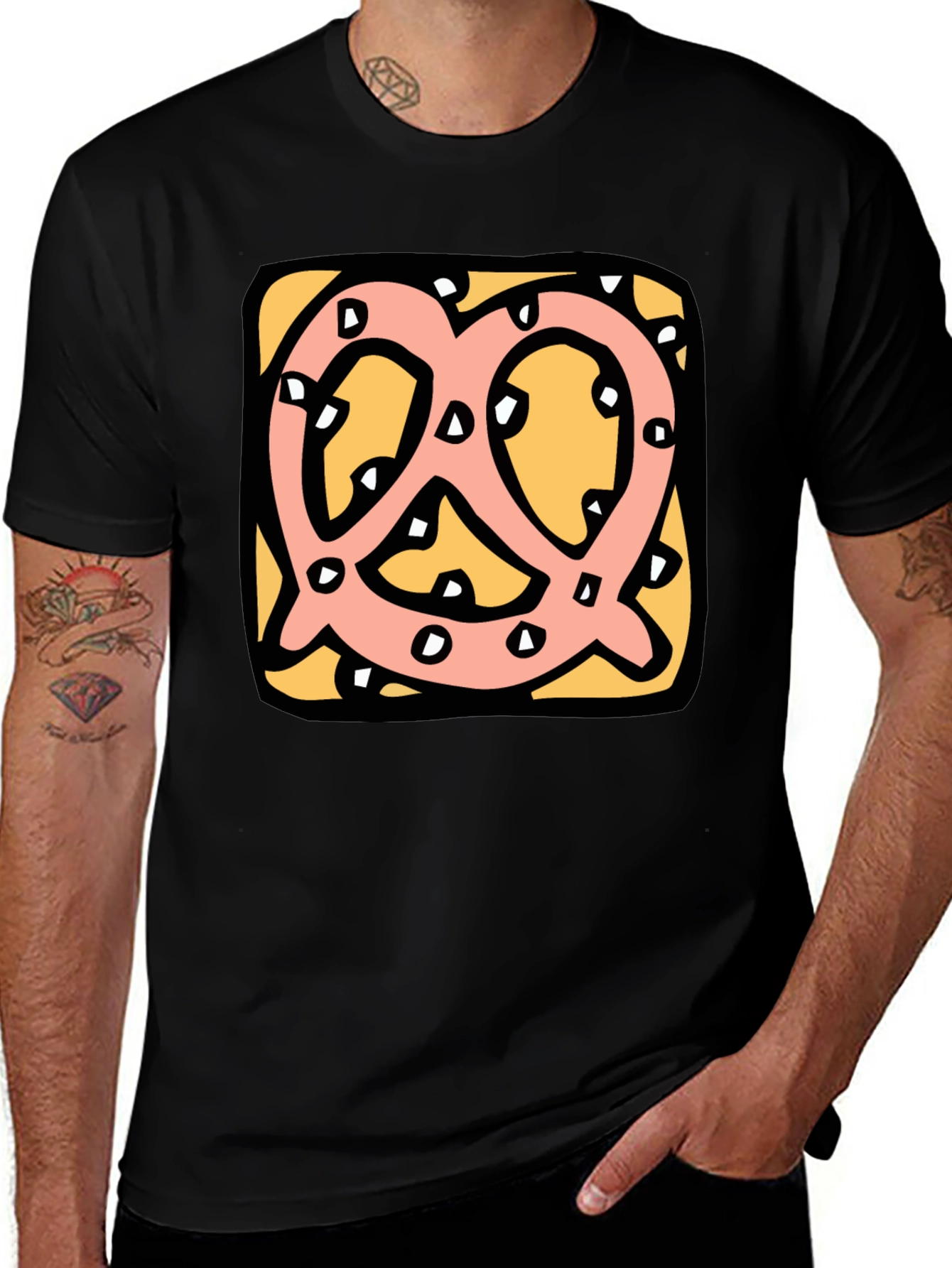 Variant 30 of Pretzel Graphic Tee - Soft Cotton Casual Wear