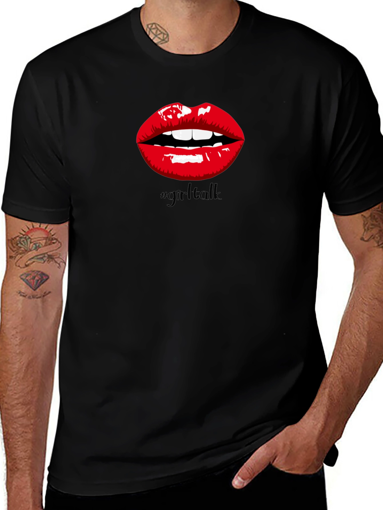 Variant 19 of Girl Talk Lips Graphic Tee - Bold Statement Shirt