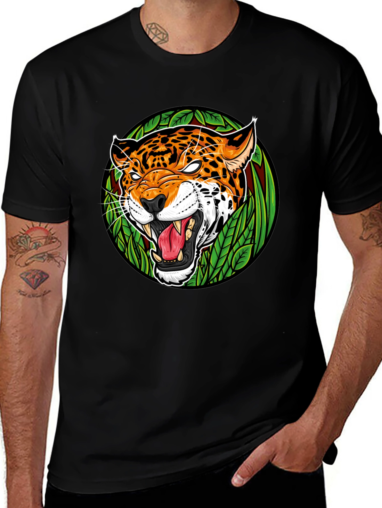 Variant 21 of Jaguar Graphic Tee - Men's Black T-Shirt