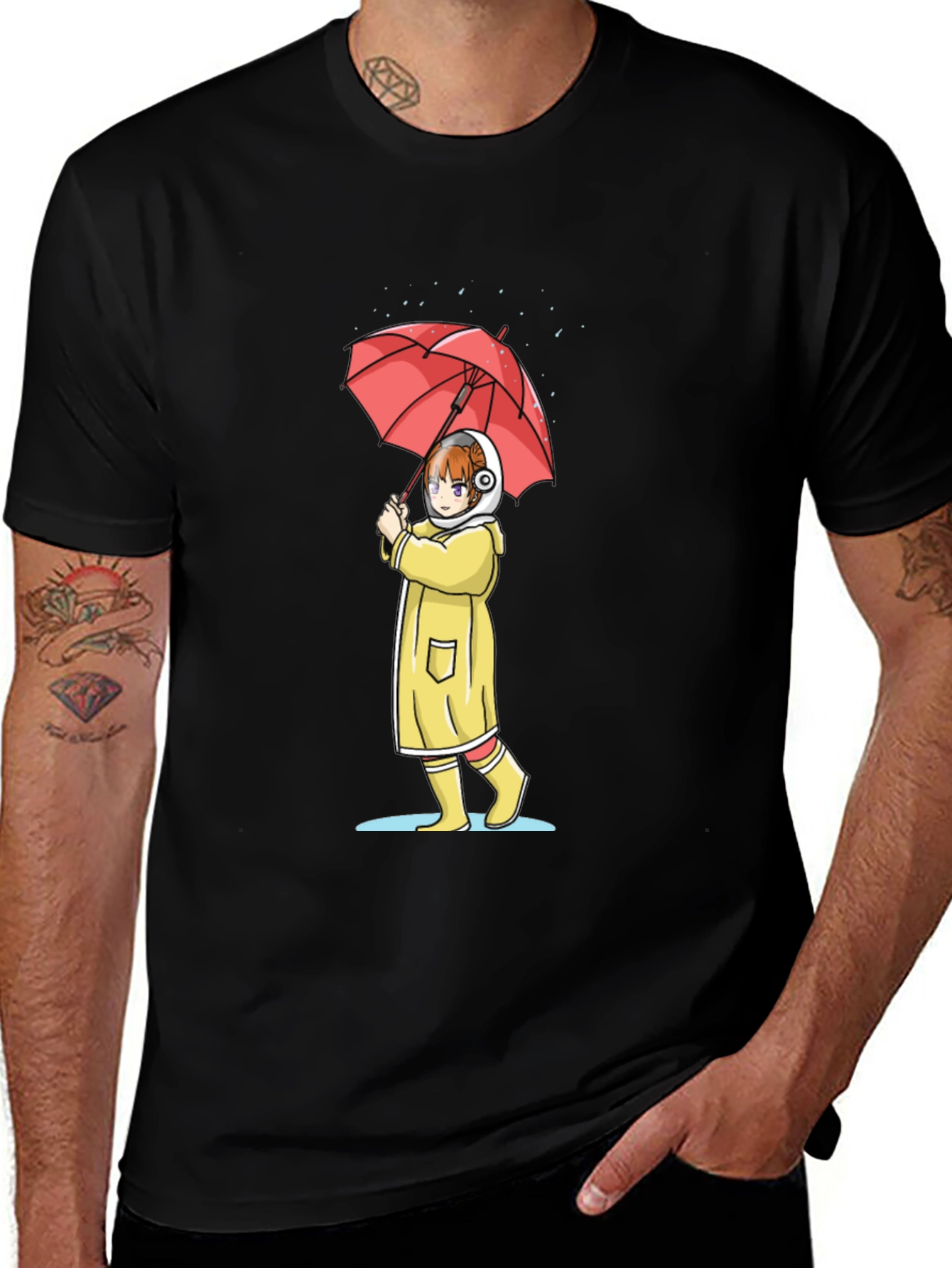 Variant 7 of Anime Girl Umbrella Graphic T-Shirt