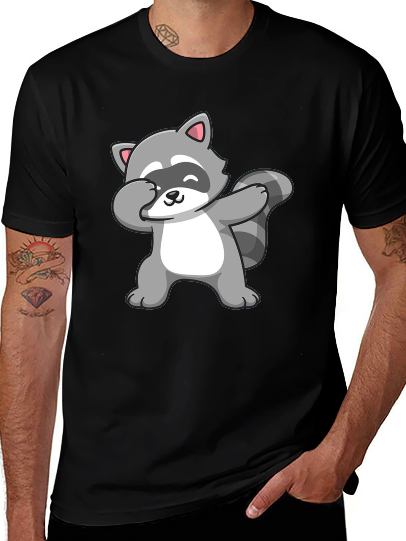 Variant 30 of Dabbing Raccoon Graphic Tee - Cool & Comfy