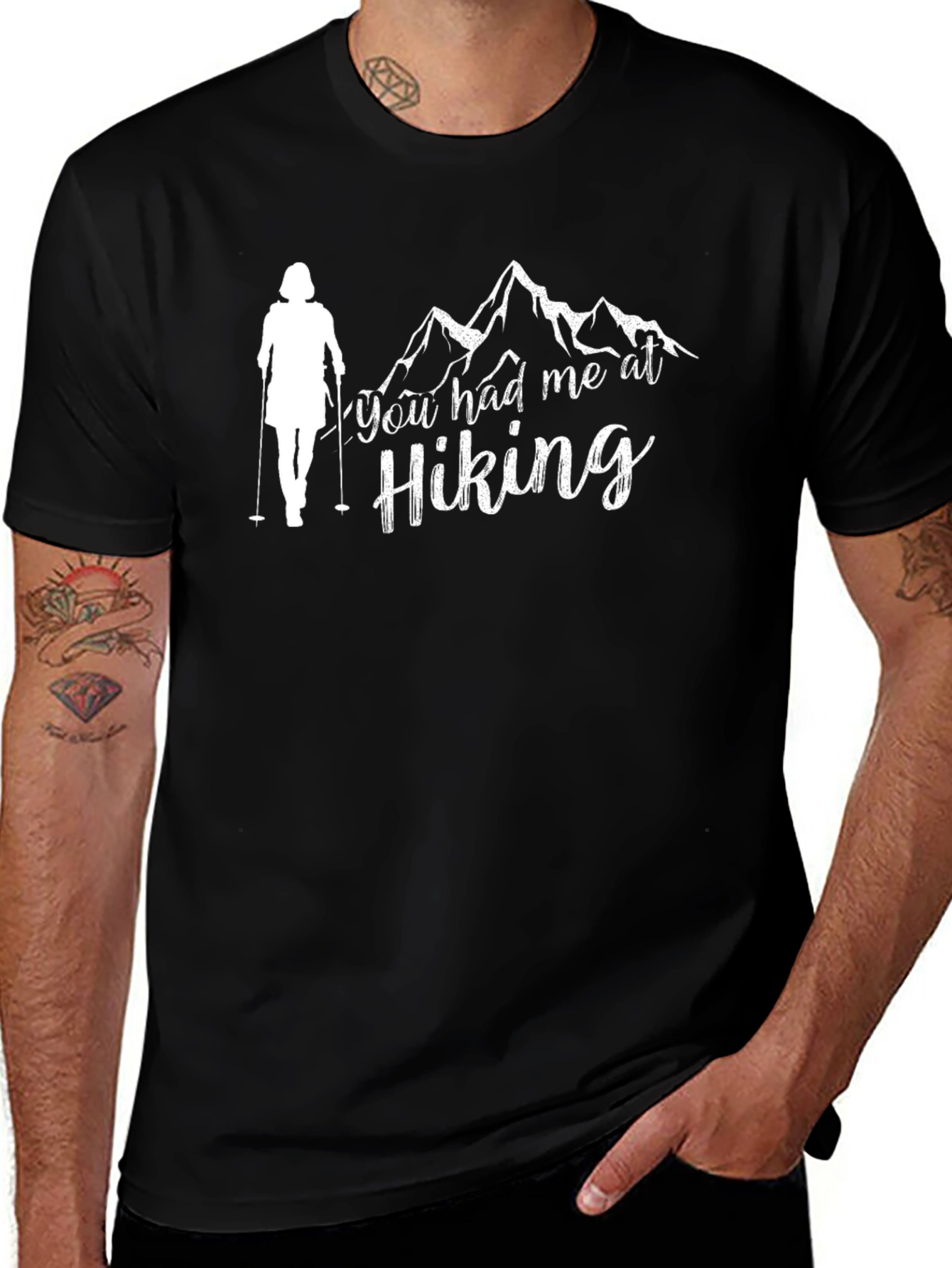 Variant 27 of Hiking Graphic Tee - "You Had Me At Hiking" T-Shirt