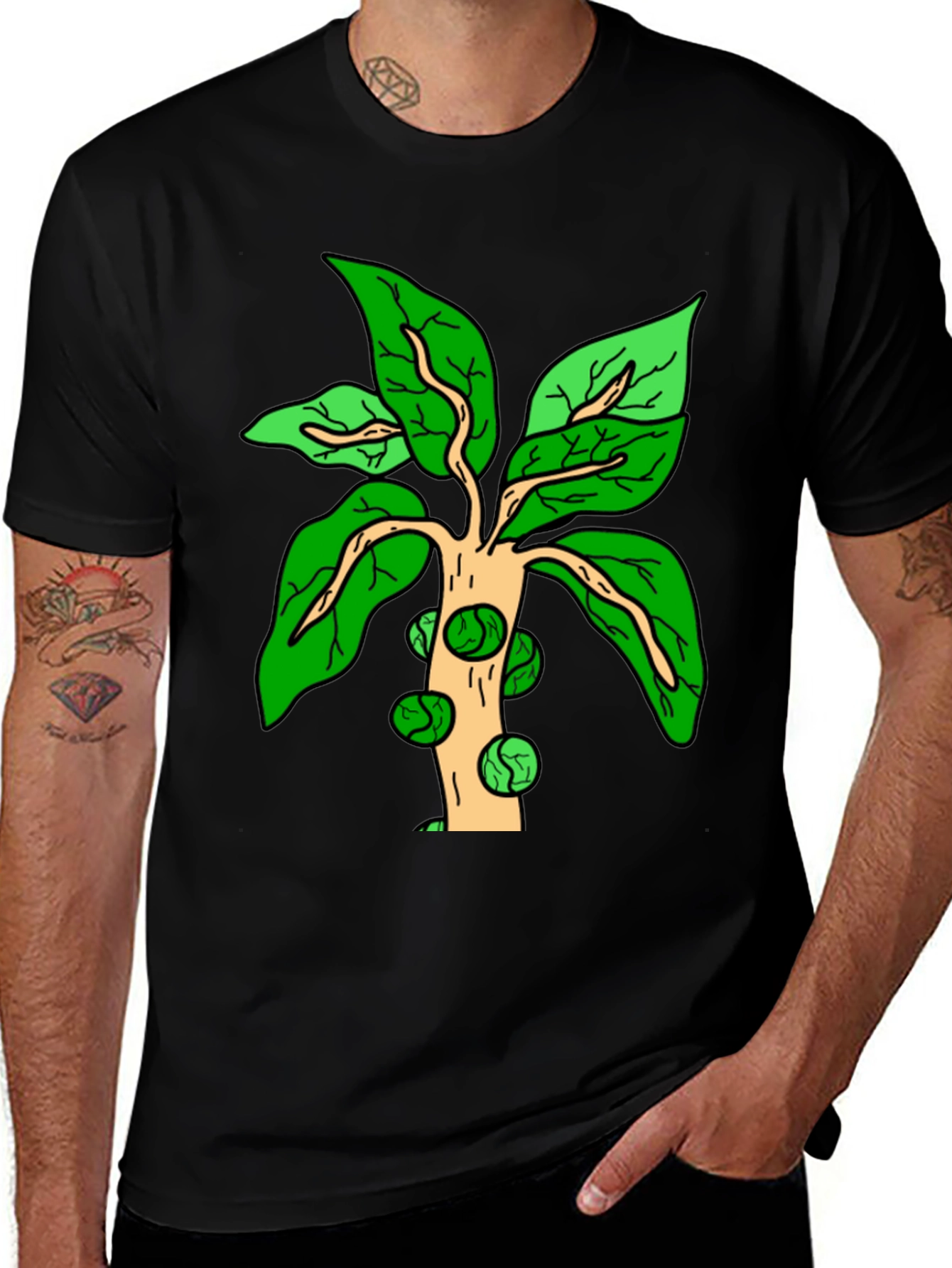 Brussels Sprouts Tree T-Shirt - Quirky Vegan Tee