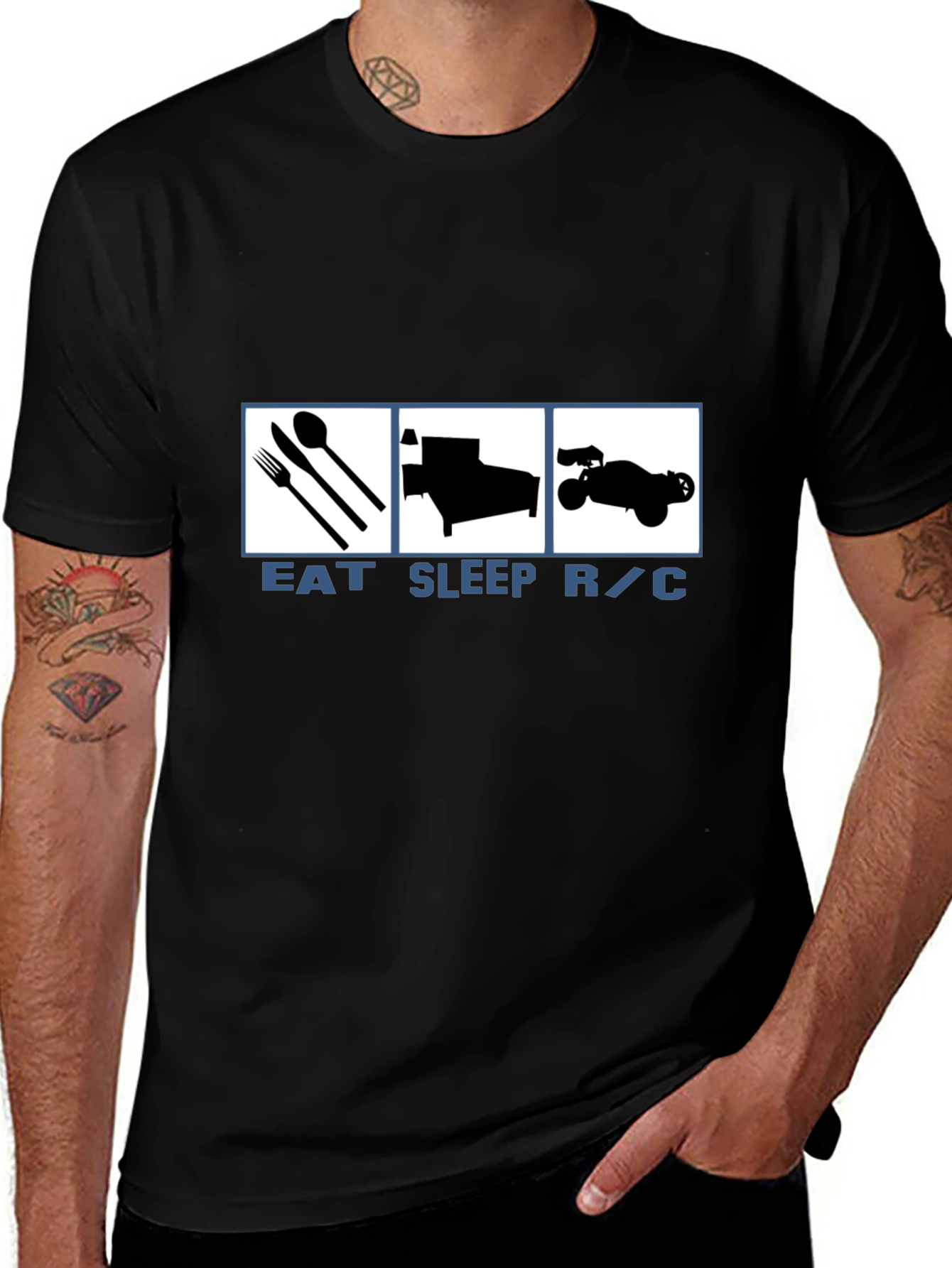 Variant 20 of Eat Sleep R/C Black Graphic Tee