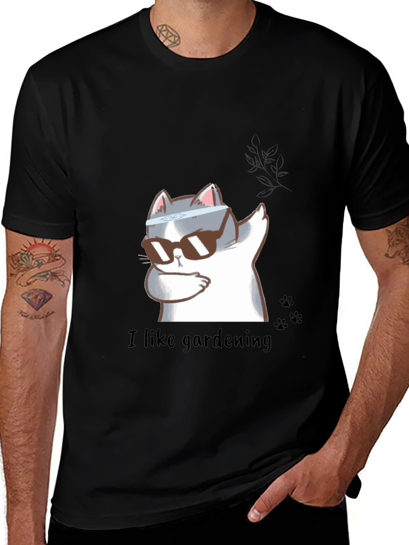 Variant 2 of Cool Cat Gardener T-Shirt - Funny Design