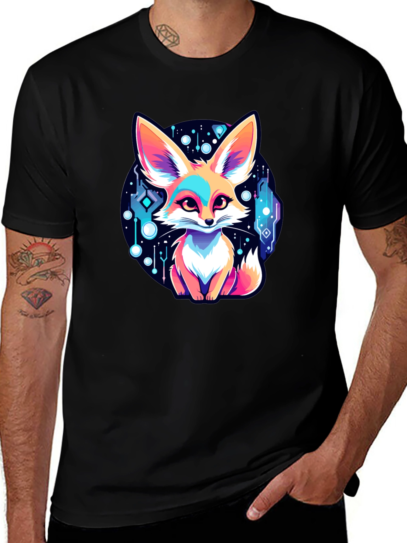 Variant 2 of Cartoon Fennec Fox Graphic T-Shirt