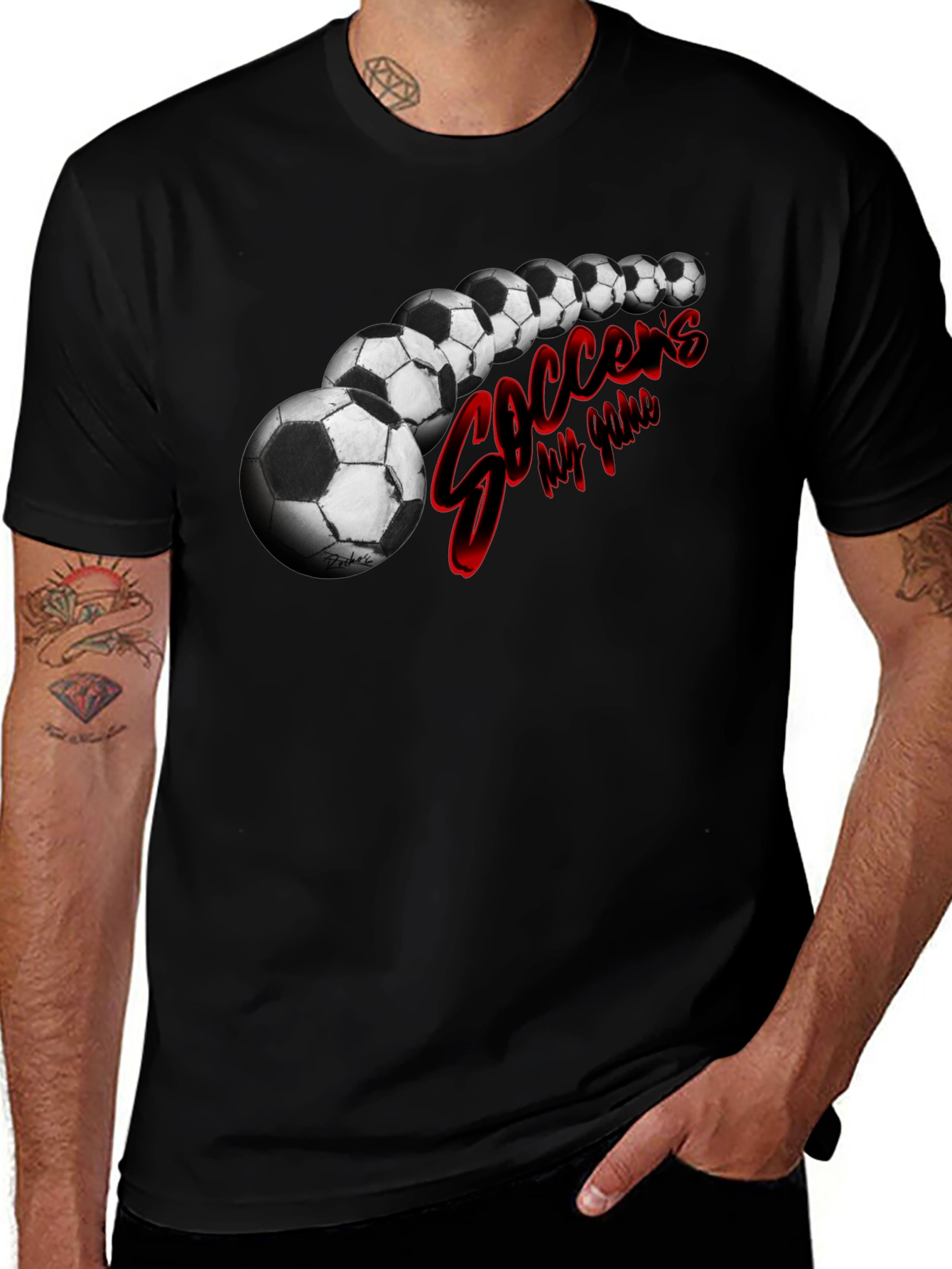 Variant 6 of Soccer's My Game Black T-Shirt
