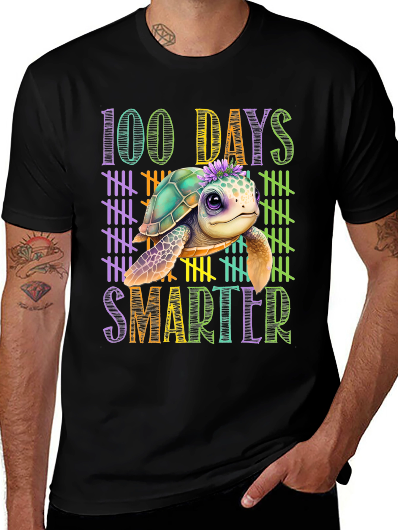 100 Days Smarter Turtle T-Shirt