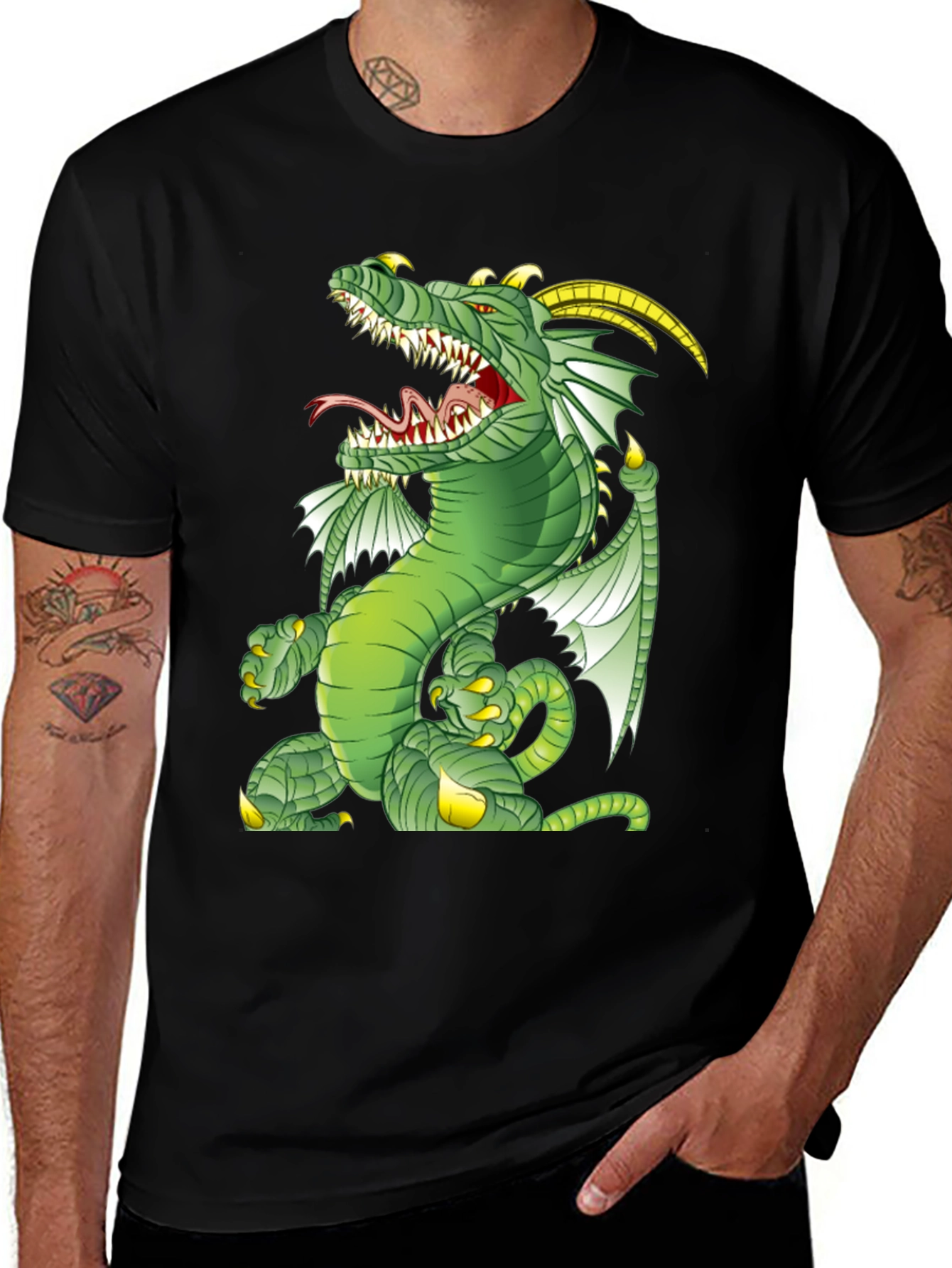 Variant 2 of Dragon Graphic Tee - Black Cotton T-Shirt