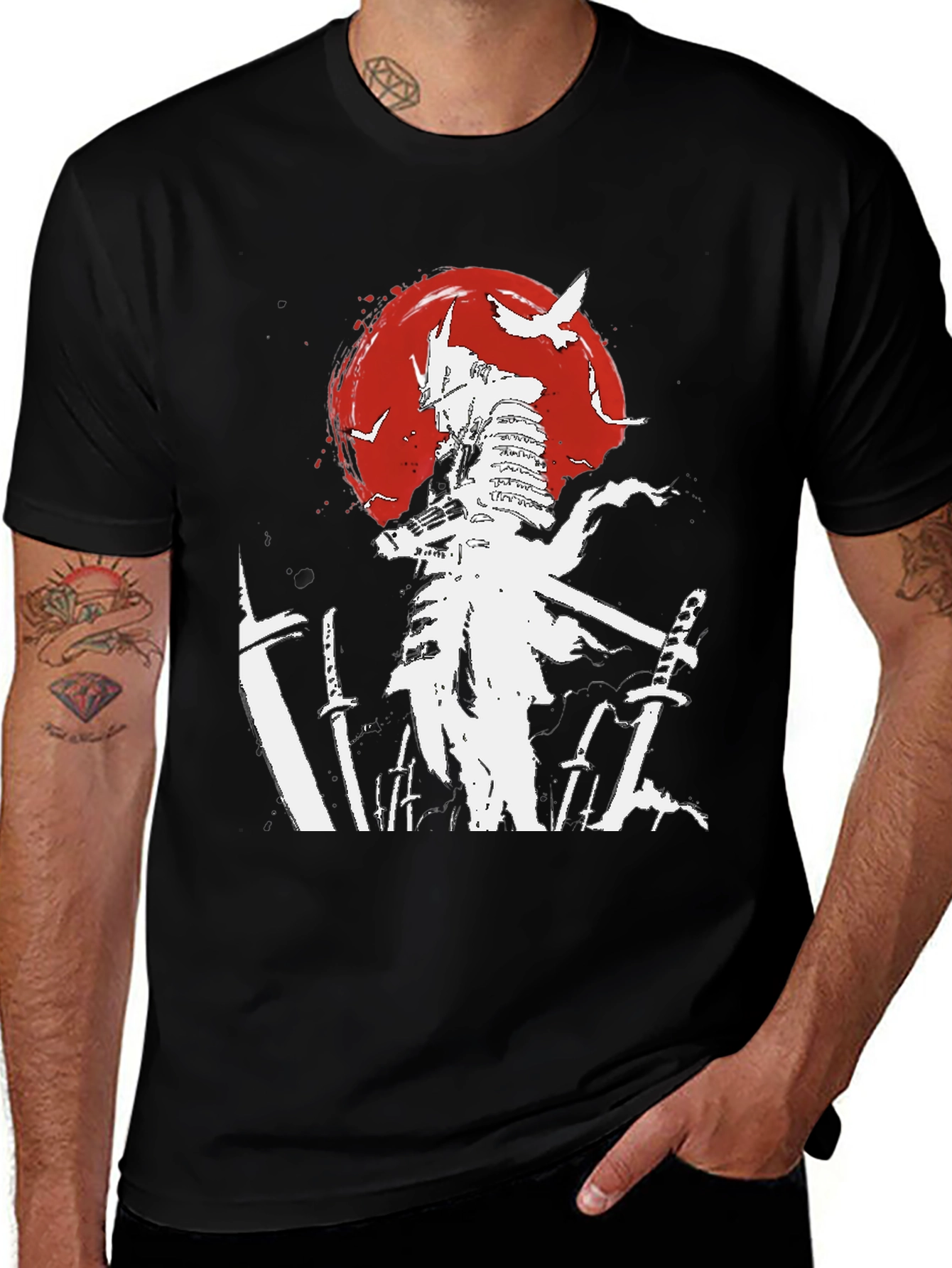 Black Samurai Graphic Tee - Japanese Warrior T-Shirt main image