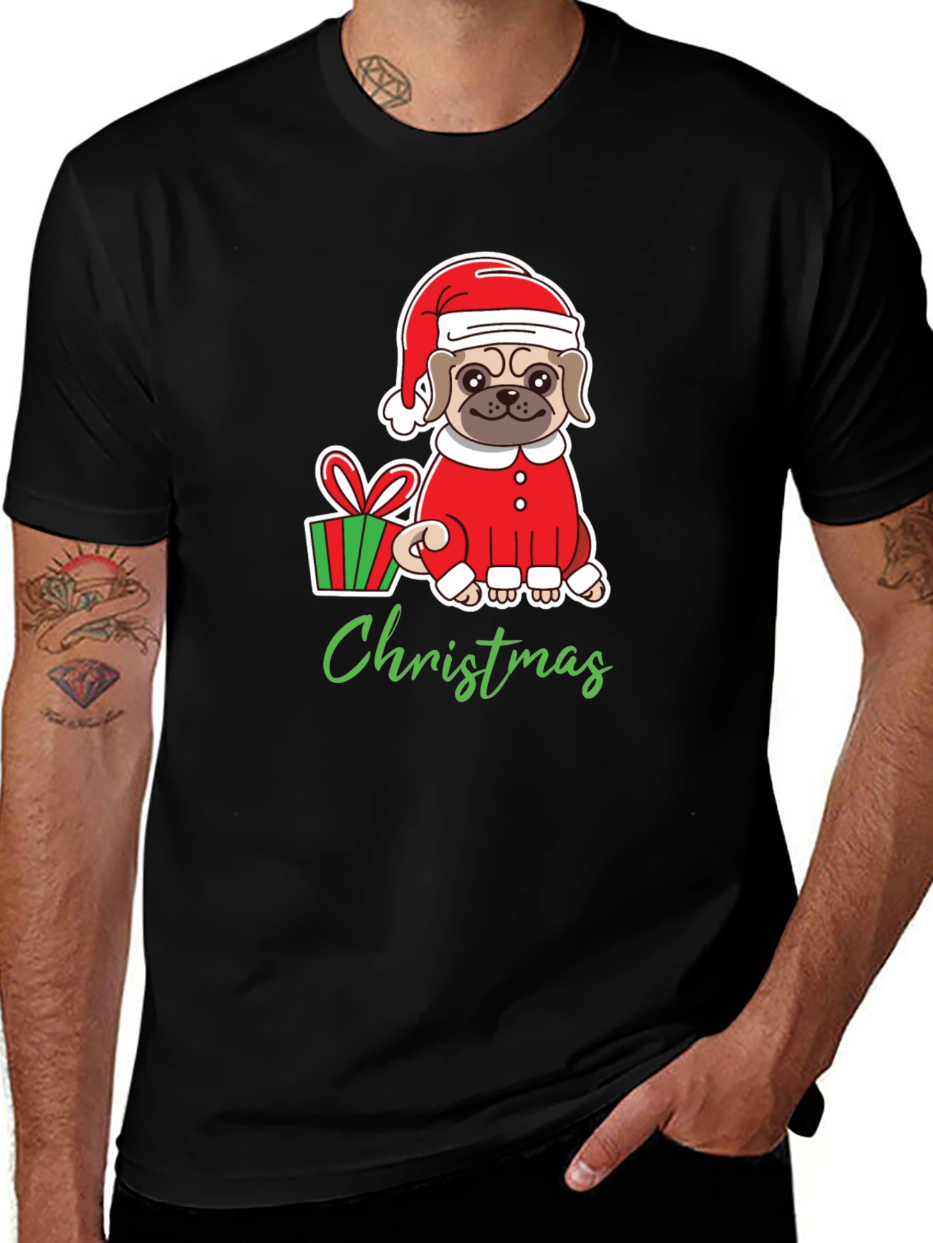 Variant 25 of Christmas Pug T-Shirt