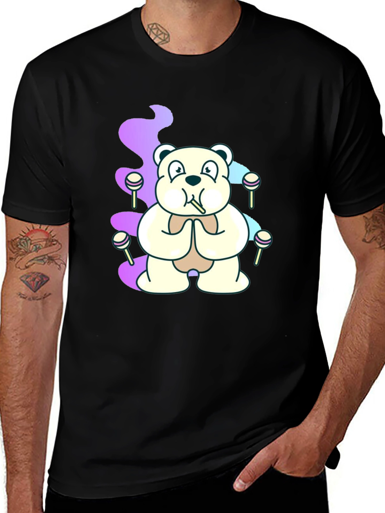 Variant 6 of Bear Lollipop Smoke Graphic T-Shirt