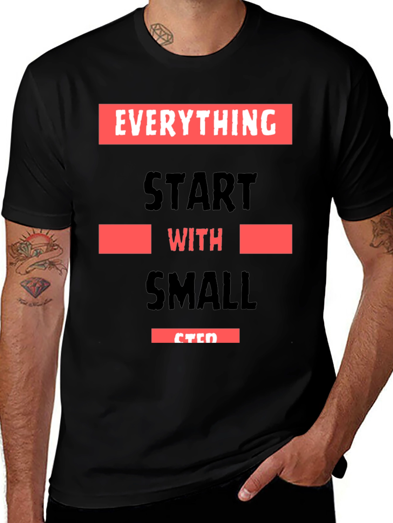 Variant 25 of Motivational "Small Steps" Graphic T-Shirt