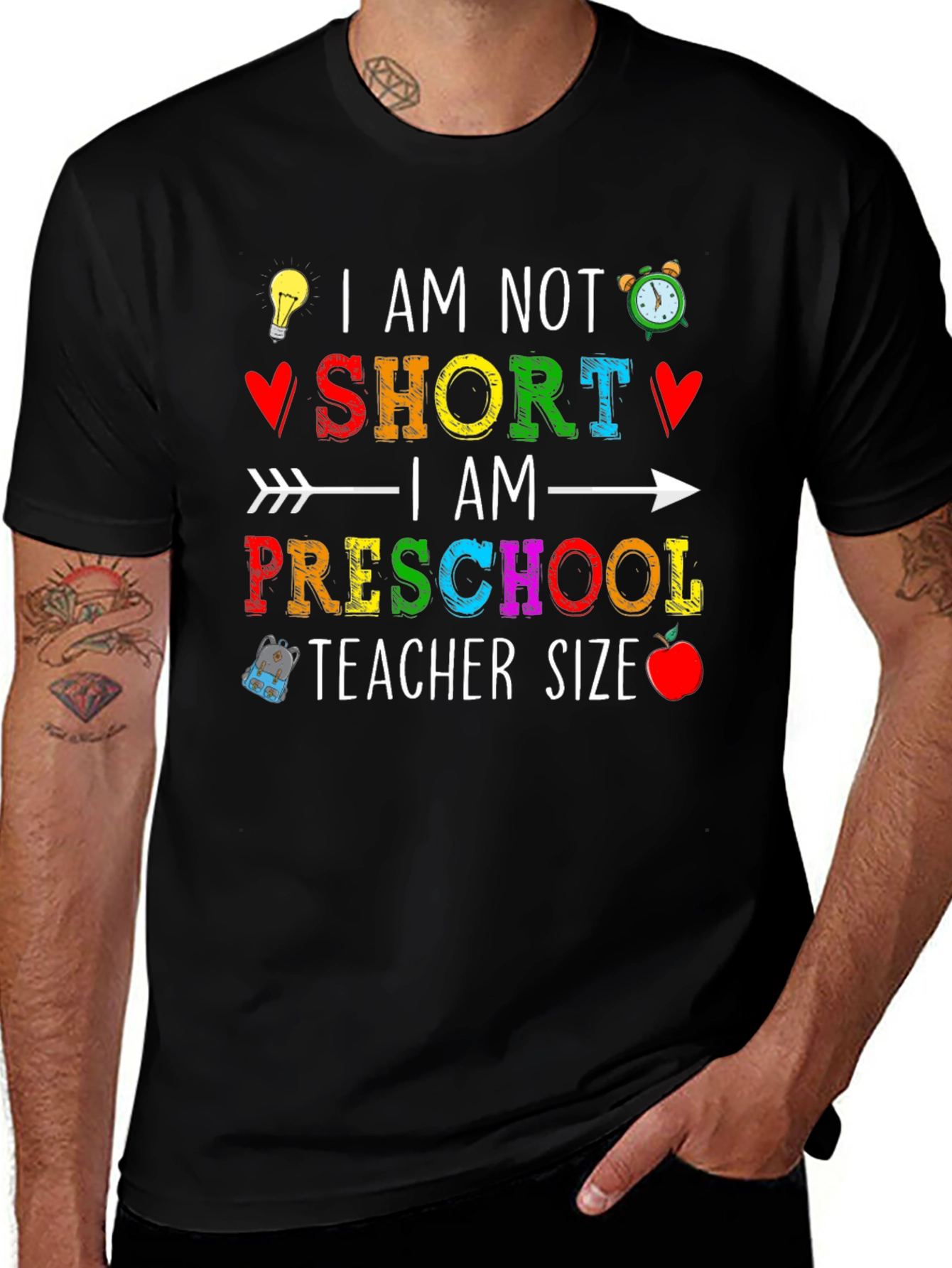 Variant 26 of Preschool Teacher Size T-Shirt: Funny Teacher Apparel