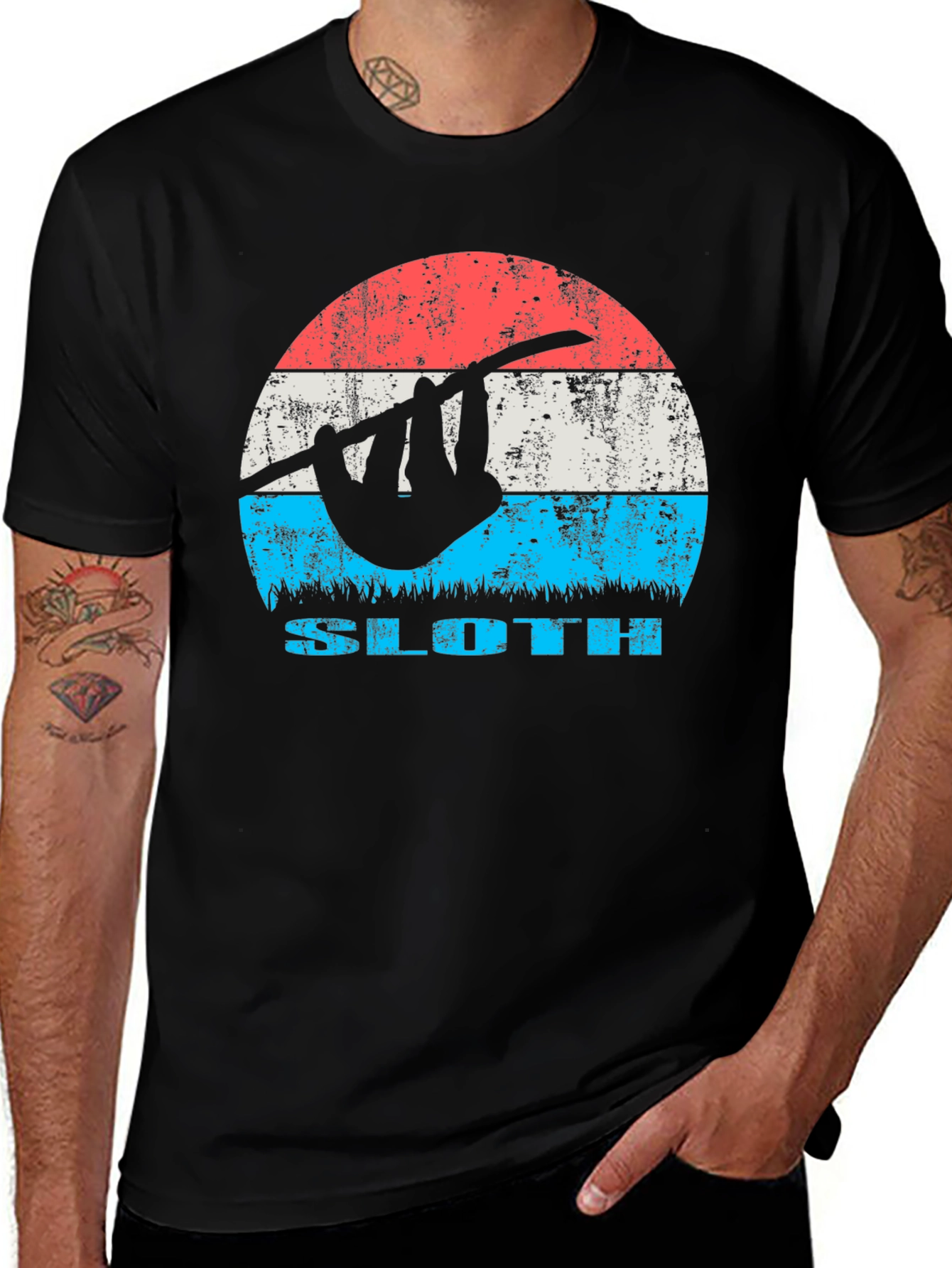 Variant 14 of Retro Sloth Graphic Tee - Cool Casual T-Shirt