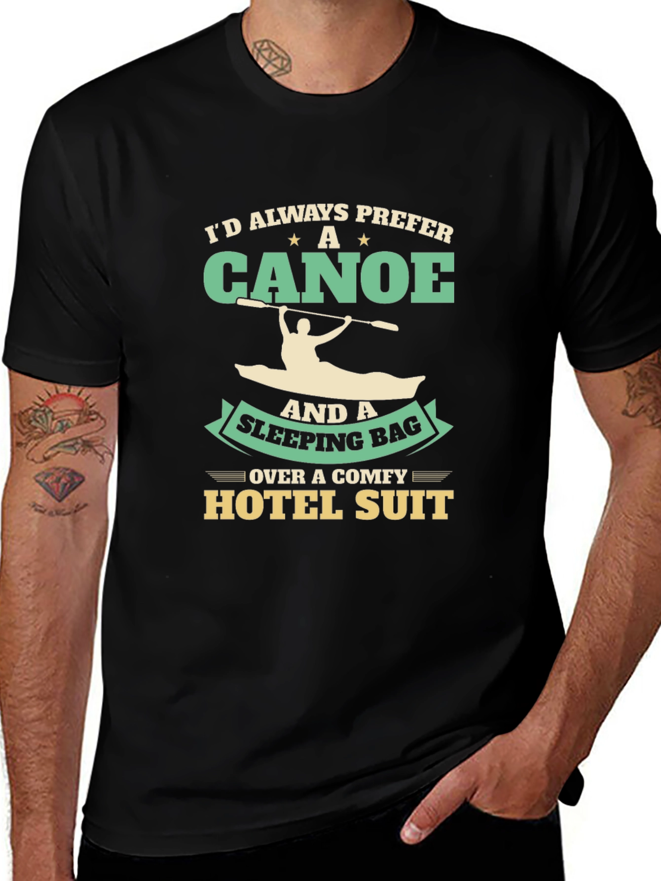 Variant 30 of Canoe & Sleeping Bag T-Shirt - Outdoor Adventure Tee