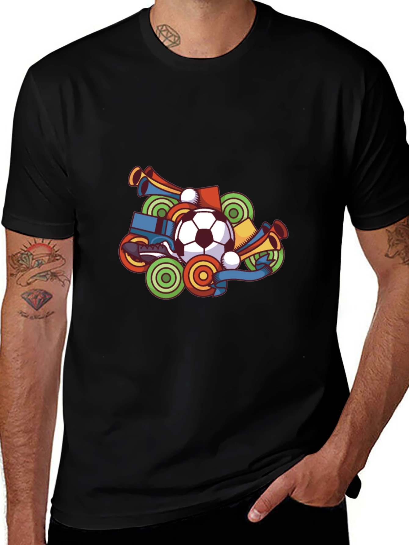 Variant 22 of Soccer Fan T-Shirt - Black Graphic Tee
