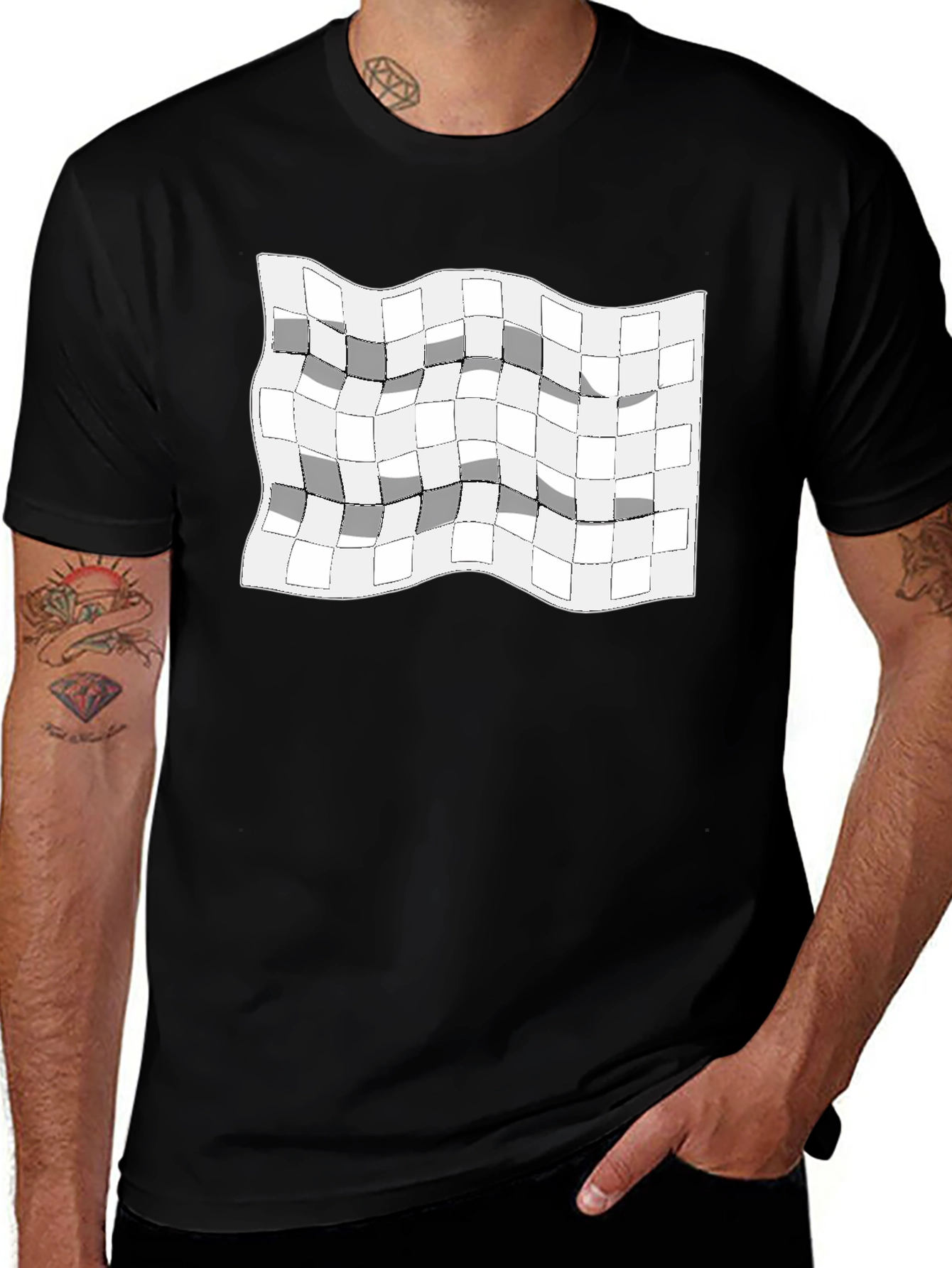 Variant 25 of Optical Illusion Square Graphic T-Shirt