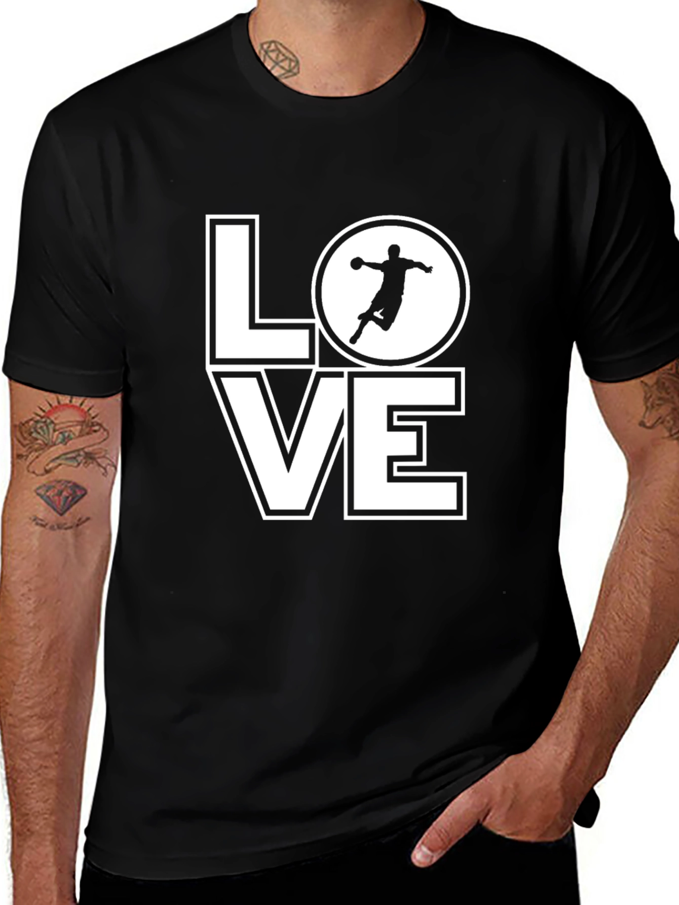 Variant 6 of LOVE Handball T-Shirt Black Graphic Tee