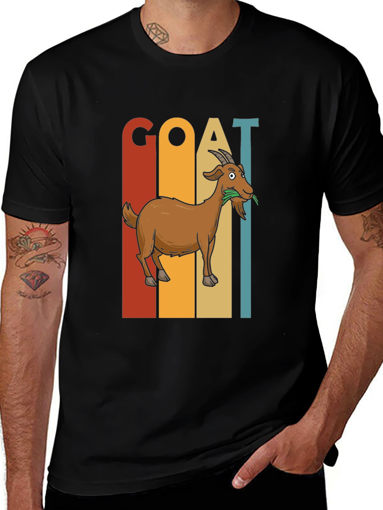 Retro GOAT Graphic T-Shirt - Farm Animal Tee