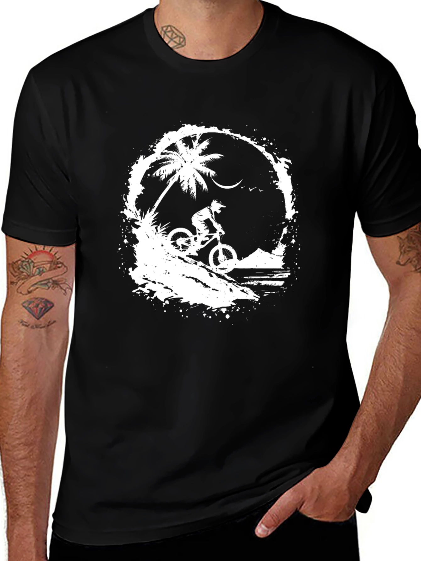 Variant 30 of Mountain Bike T-Shirt - Palm Tree Graphic Tee