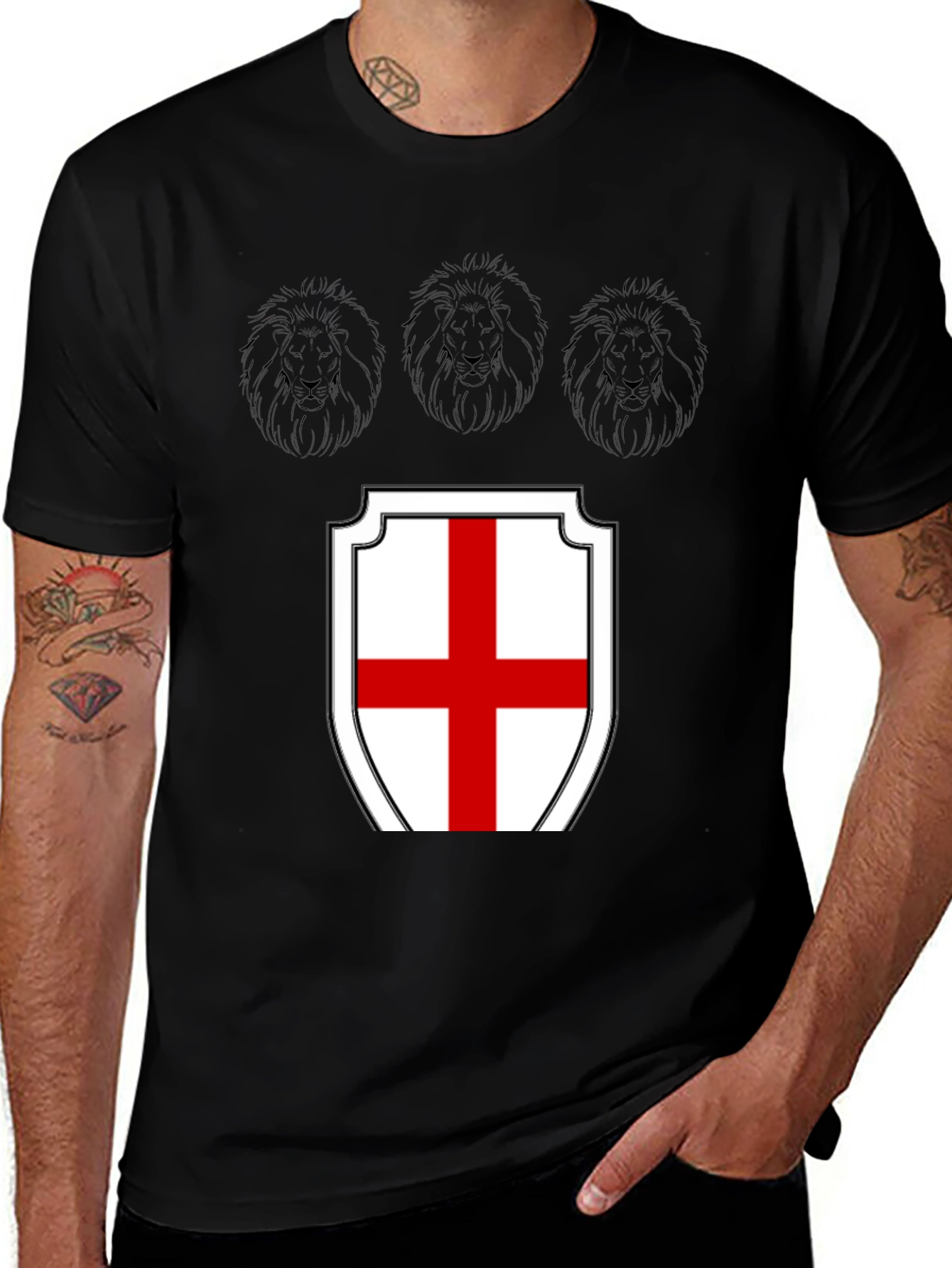 England Shield Graphic Tee - Black Cotton Blend