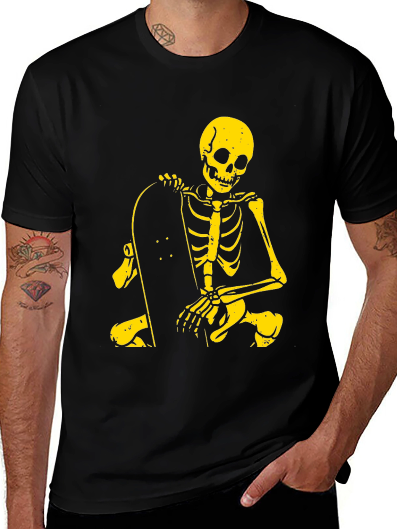 Variant 29 of Skeleton Skateboarder Graphic Tee - Cool & Edgy