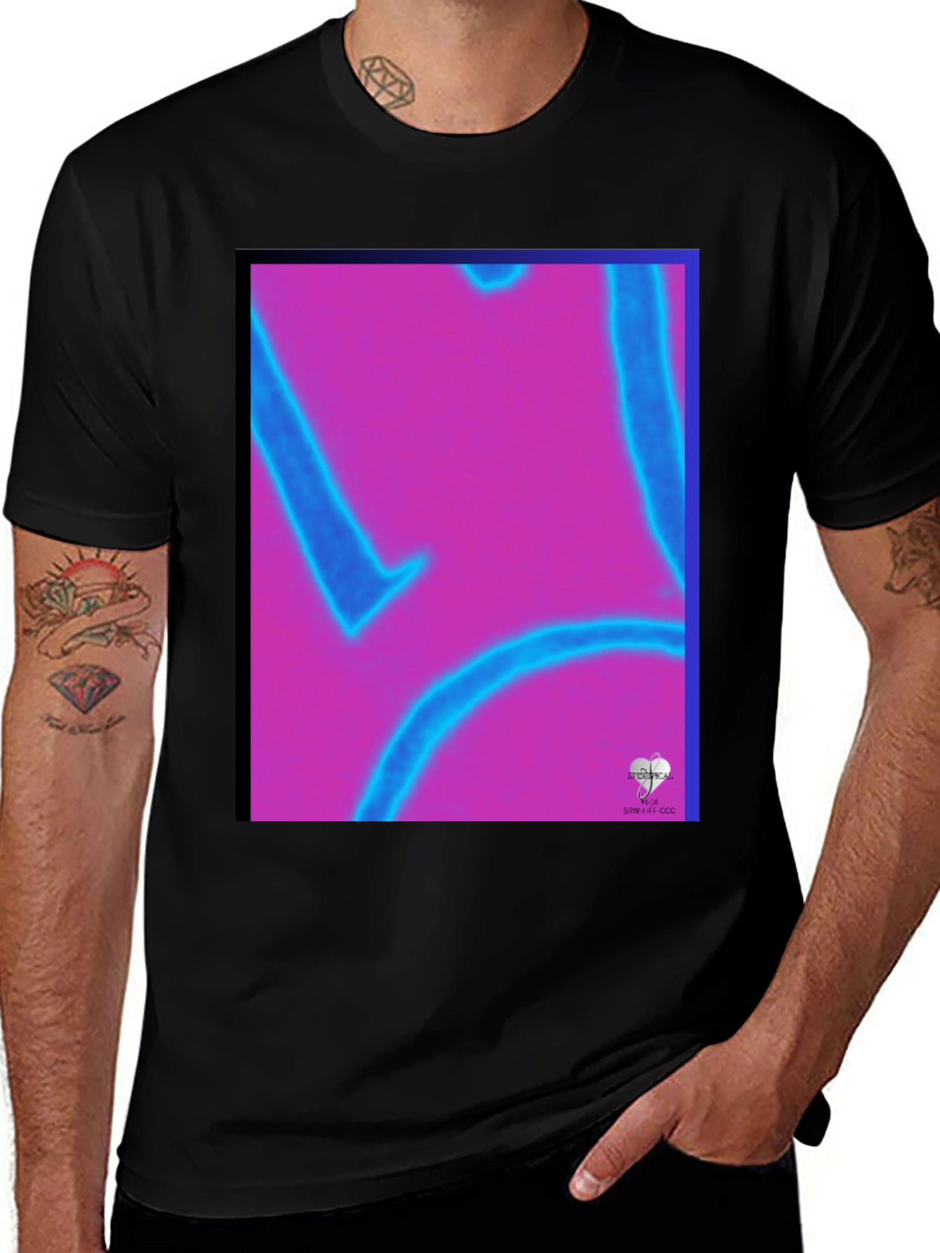 Variant 3 of Abstract Graphic Print Black Tee