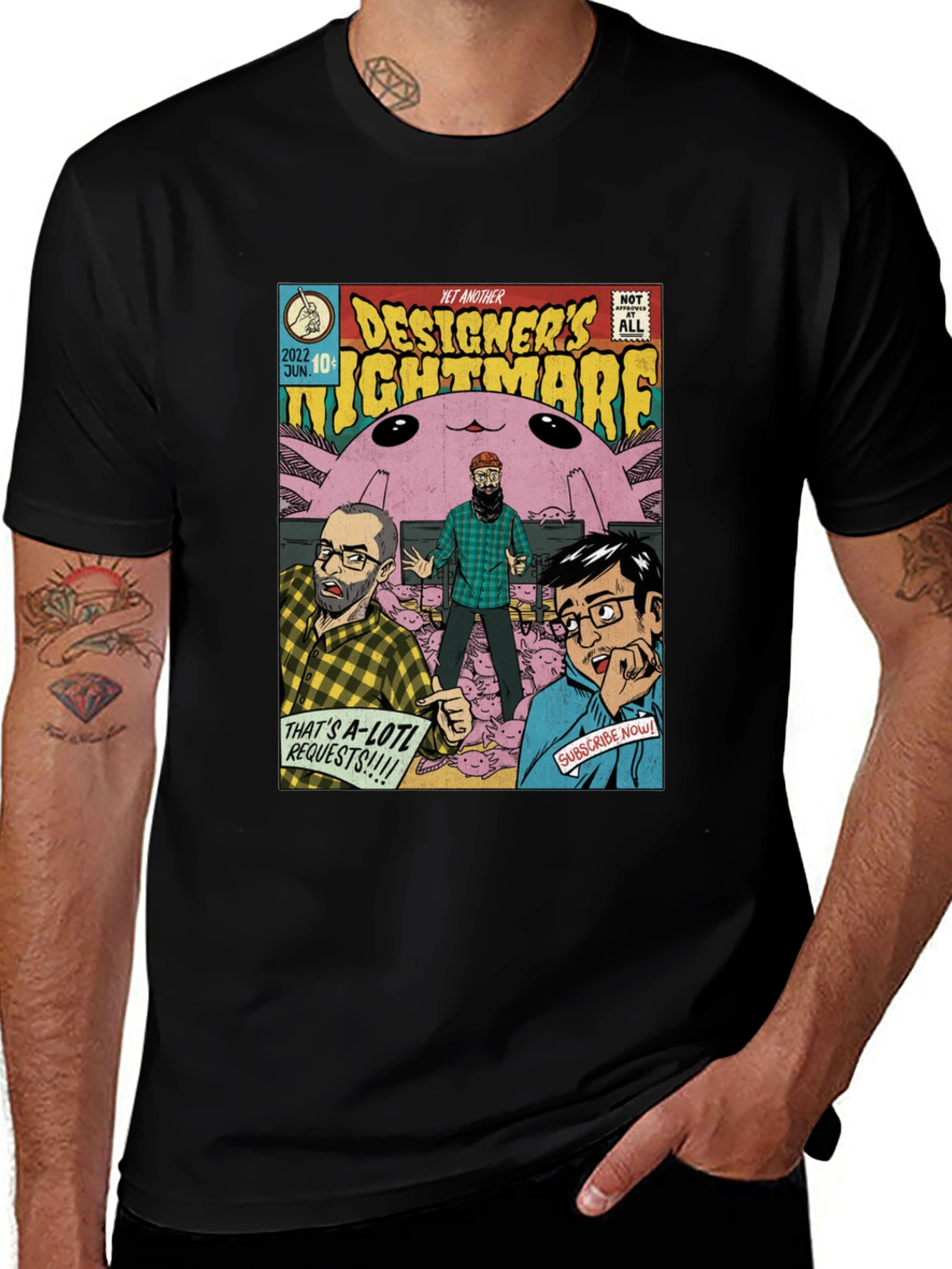 Variant 9 of Designer's Nightmare T-Shirt - Unique Comic Book Style