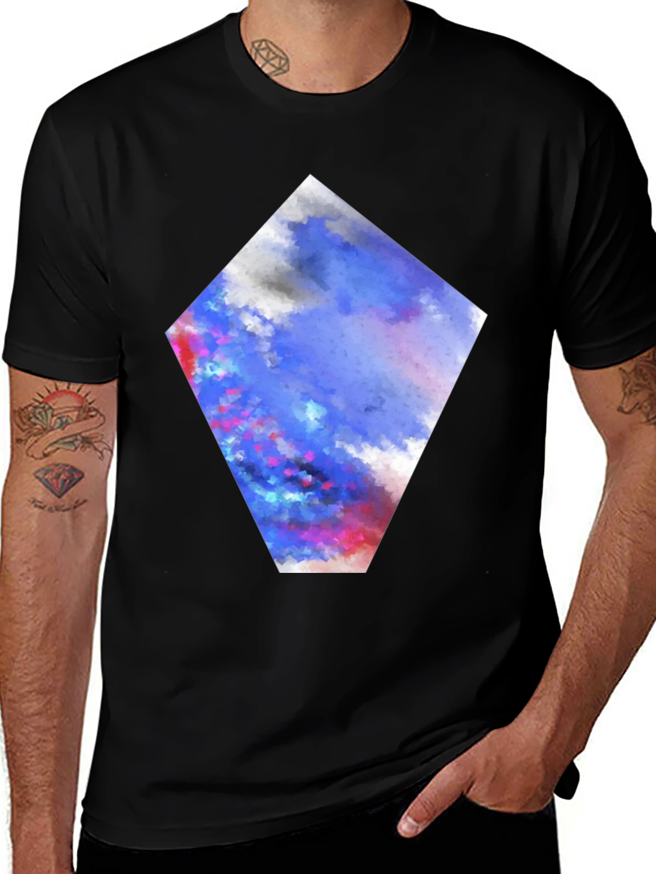 Variant 29 of Abstract Art Diamond Graphic Print T-Shirt