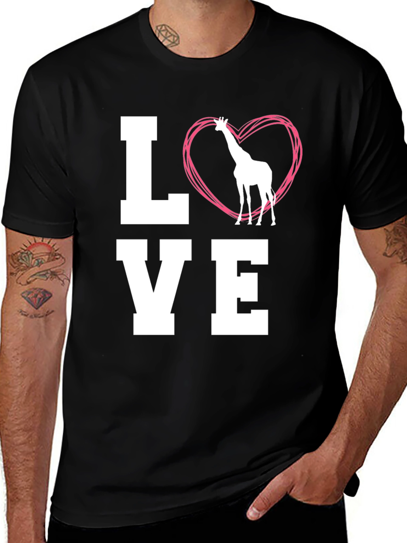 Variant 21 of Love Giraffe T-Shirt - Trendy Animal Tee