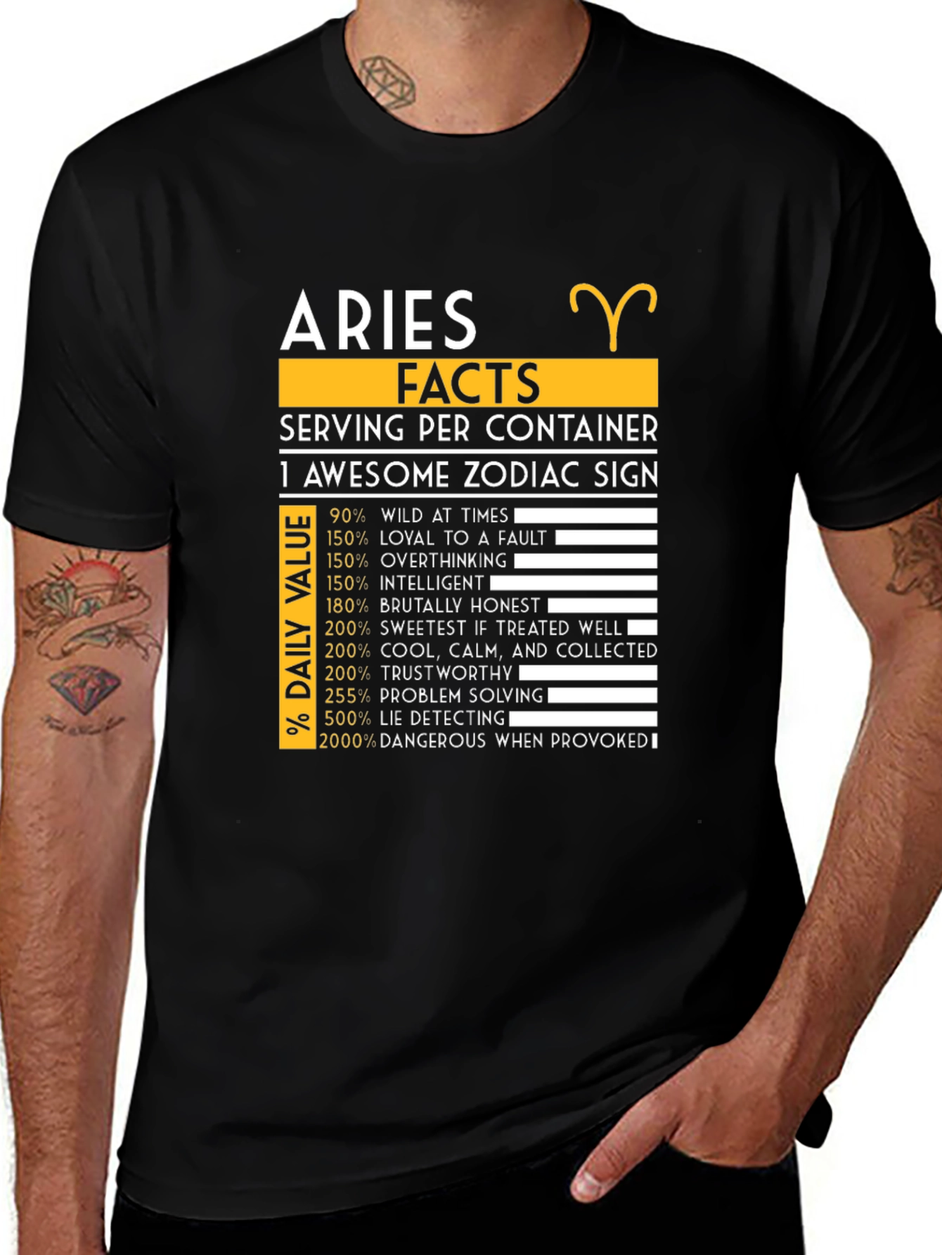 Aries Zodiac Sign T-Shirt - Facts & Traits