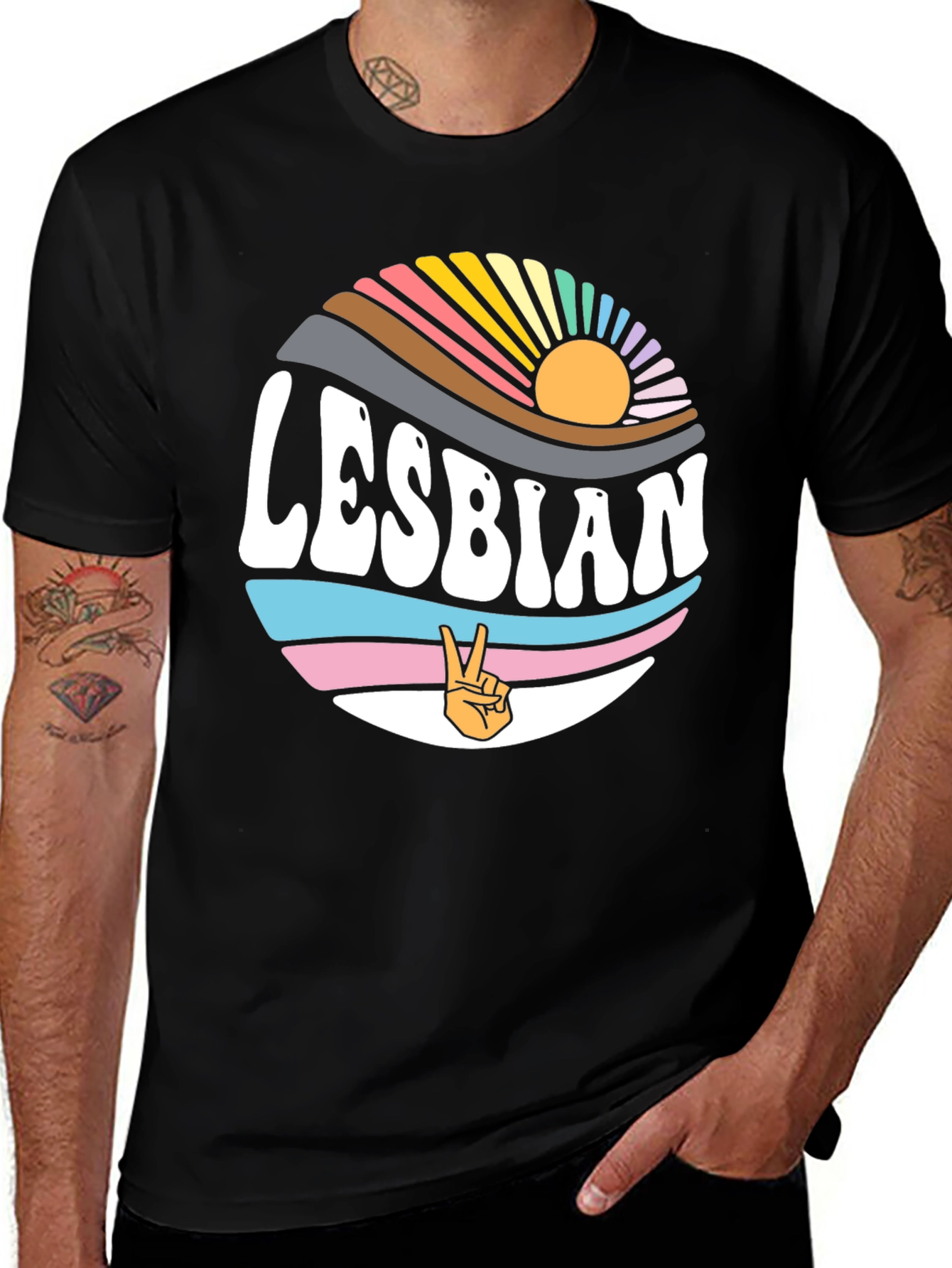 Variant 26 of Lesbian Pride T-Shirt - Retro Sunset