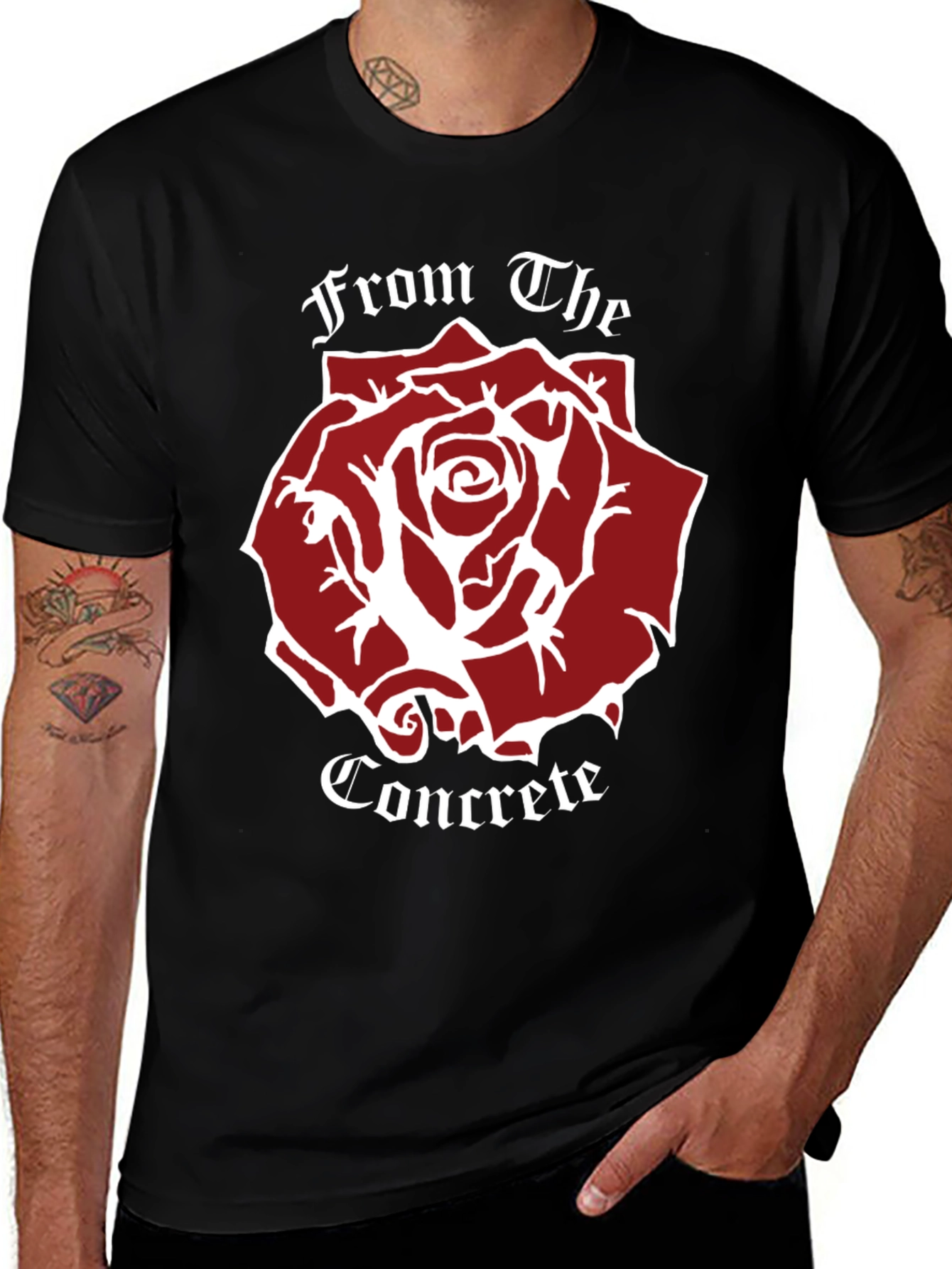 From The Concrete Rose Graphic Tee - Classic Black T-Shirt