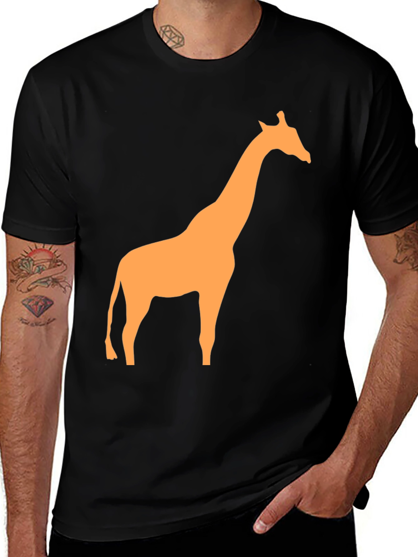 Variant 17 of Giraffe Graphic Tee - Black Casual T-Shirt