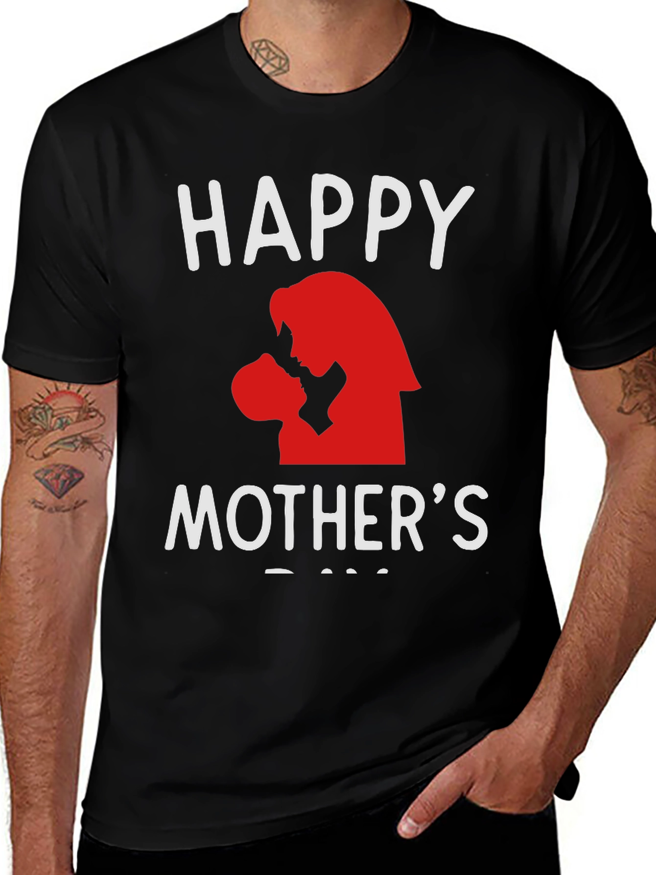 Variant 13 of Happy Mother's Day T-Shirt - Black Graphic Tee