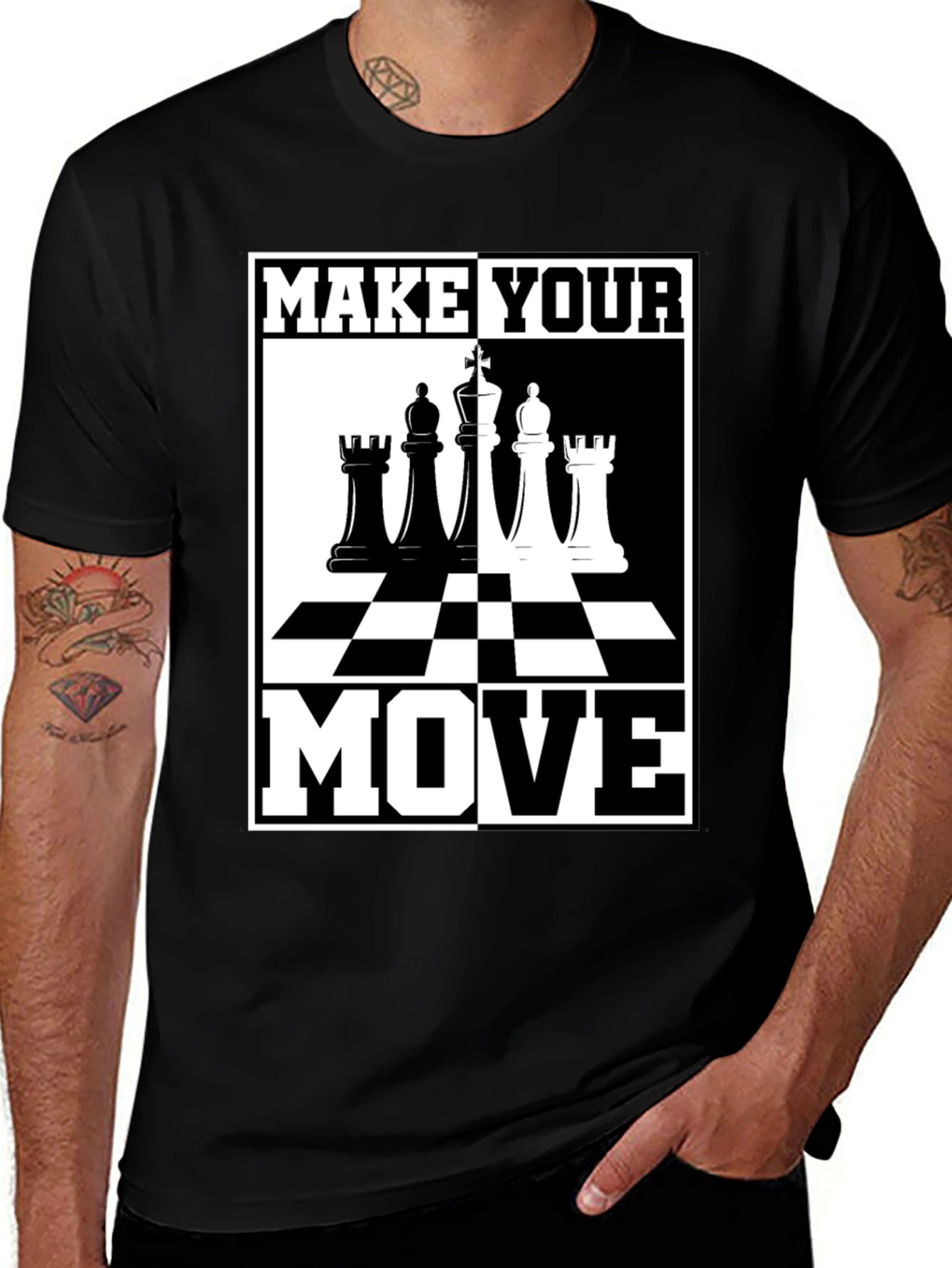 Variant 9 of Make Your Move Chess Graphic T-Shirt