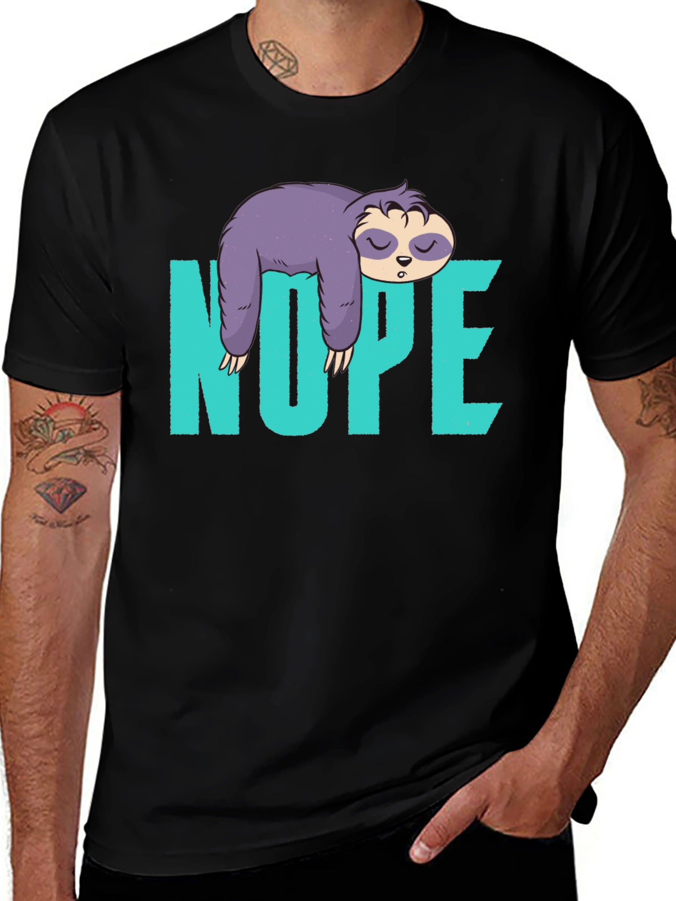 Variant 17 of Nope Sloth Graphic T-Shirt - Lazy Day Comfort