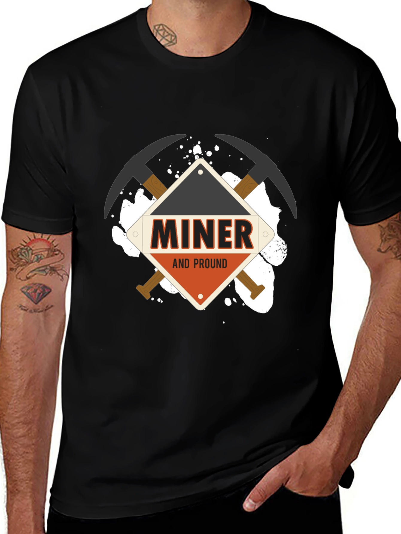 Variant 30 of Miner and Proud T-Shirt - Black
