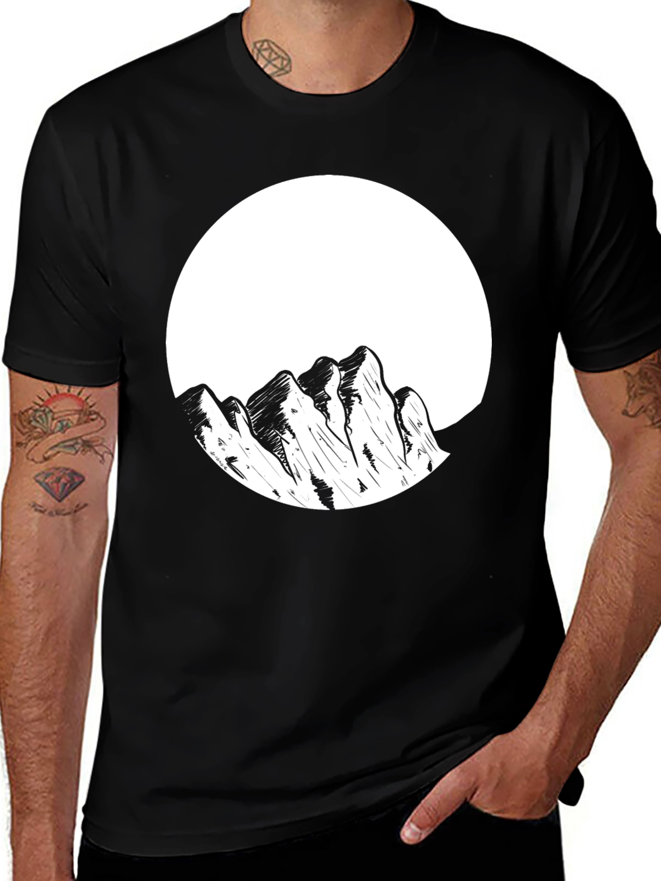 Variant 12 of Mountain Moon Graphic Tee - Black