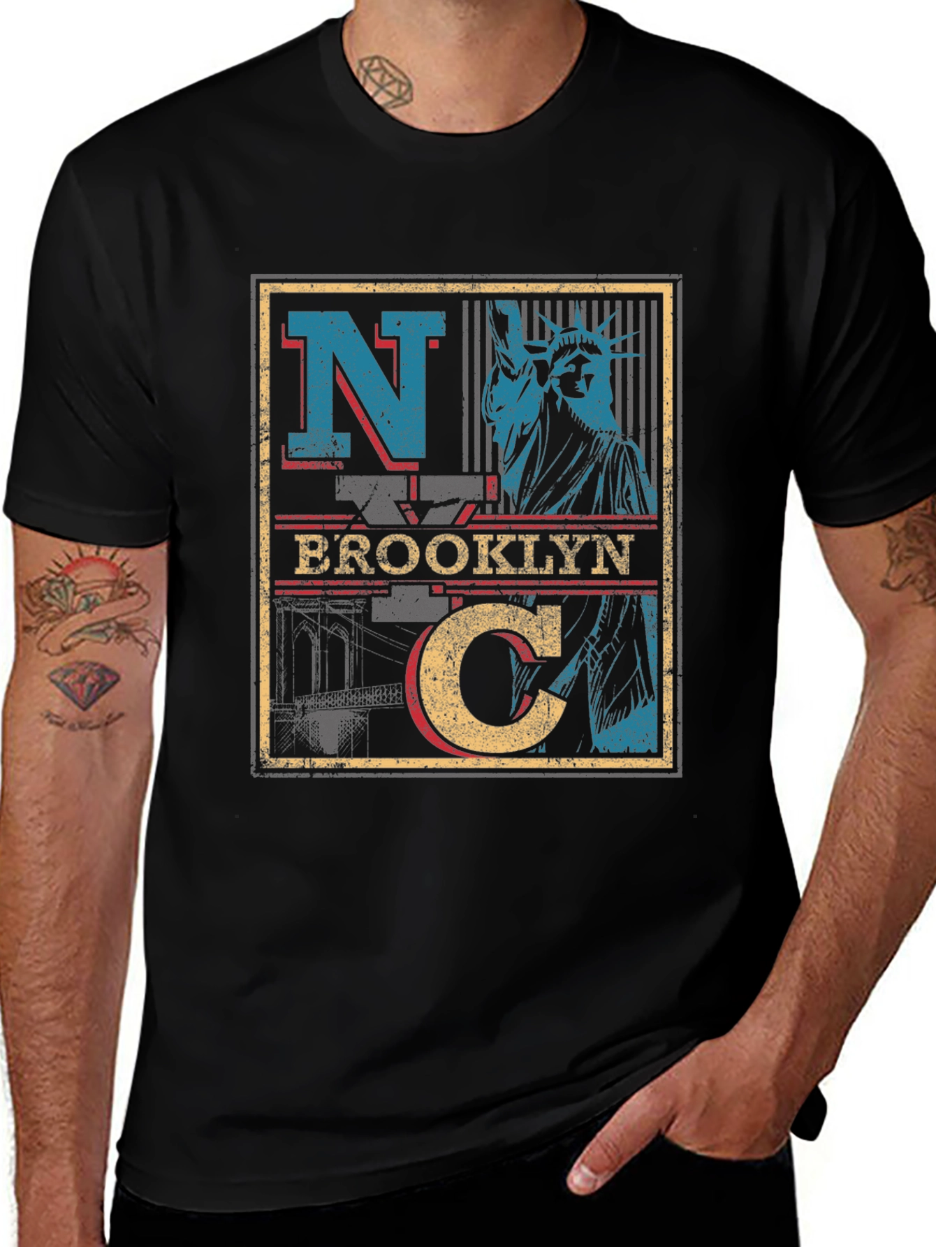 Variant 3 of NYC Brooklyn Statue of Liberty Graphic T-Shirt