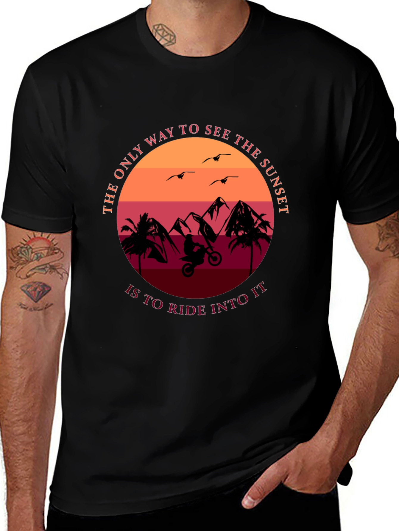 Variant 20 of Sunset Ride T-Shirt - Adventure Tee
