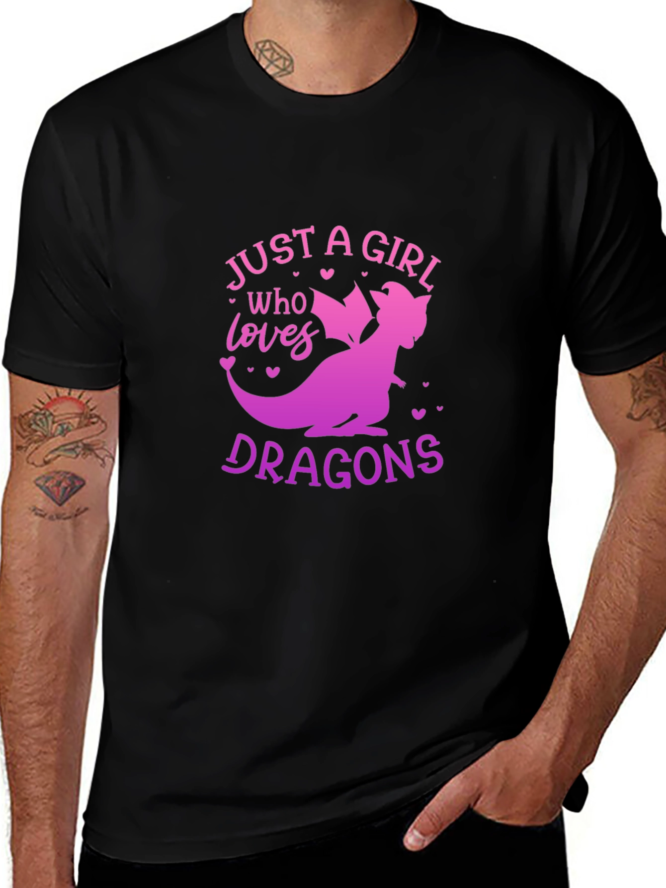 Variant 21 of Girl Who Loves Dragons Graphic T-Shirt