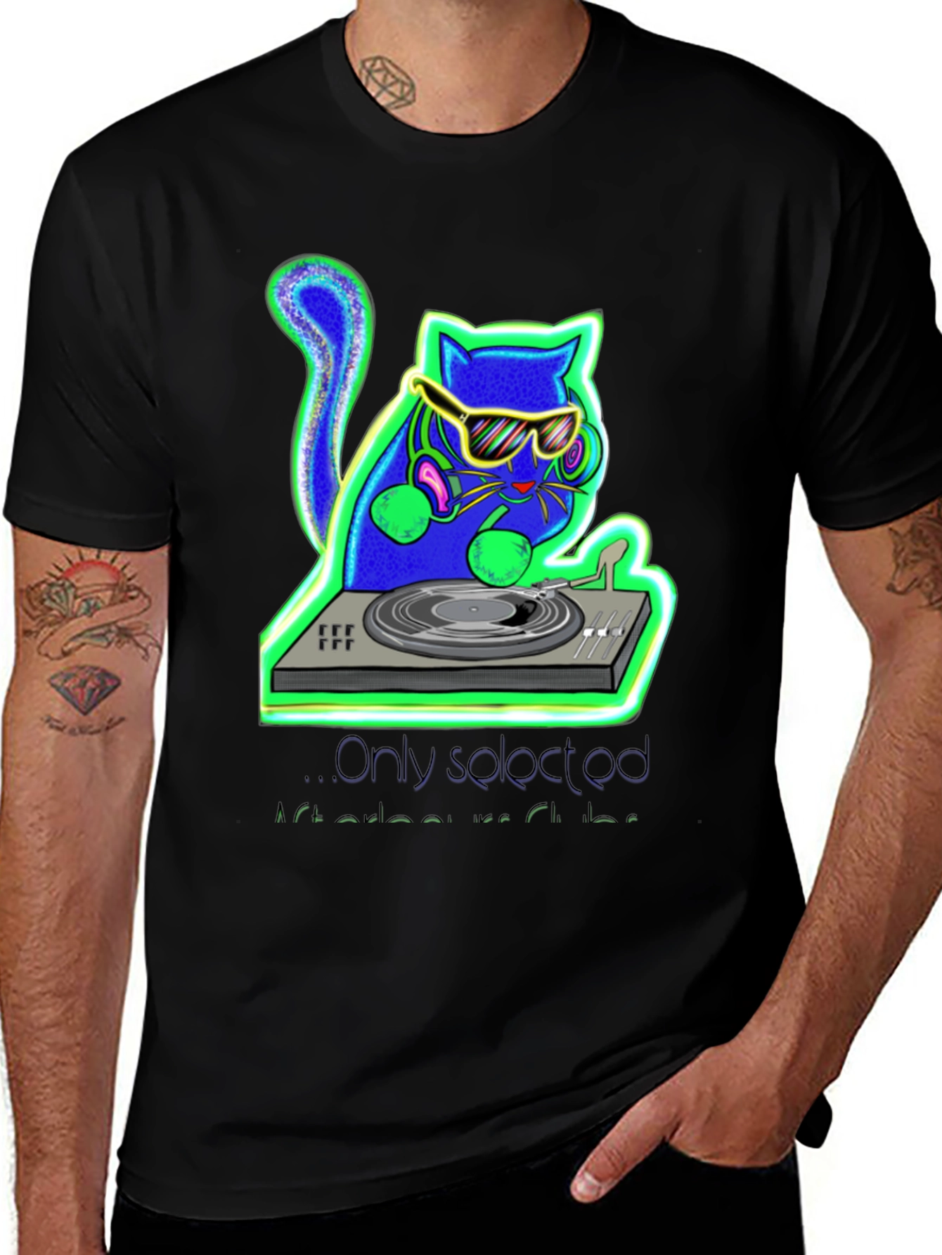 DJ Cat Graphic Tee - Music Lover's T-Shirt