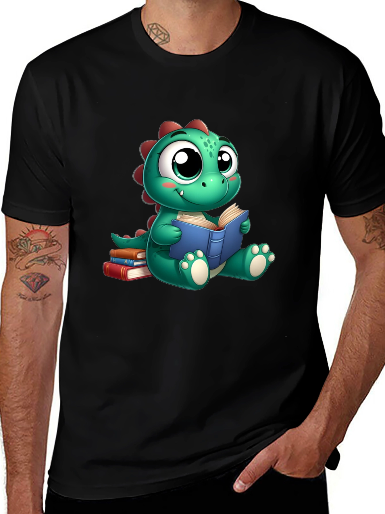 Variant 29 of Cute Dino Reading Book T-Shirt