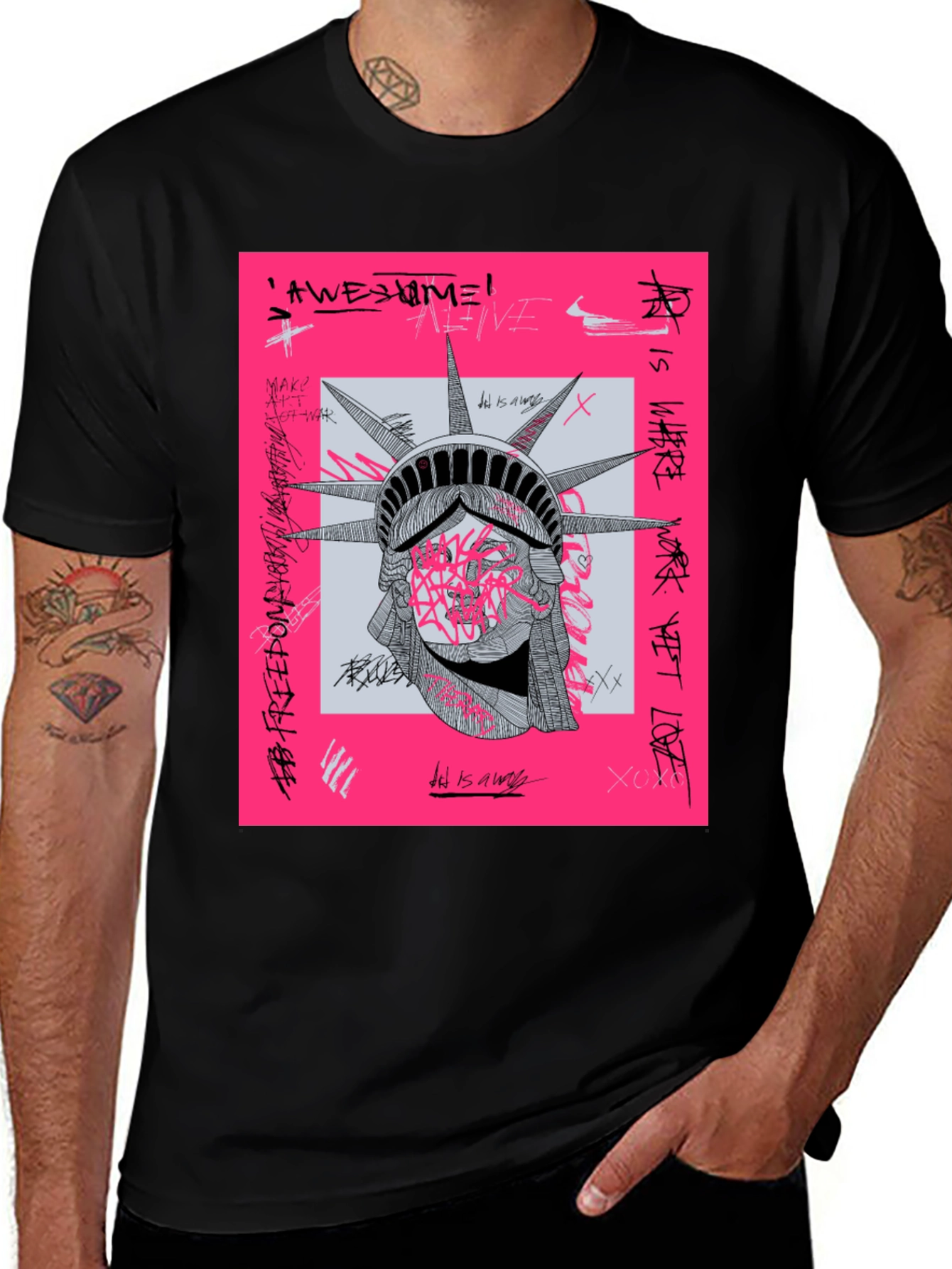Variant 25 of Statue of Liberty Graphic Tee - Edgy Streetwear