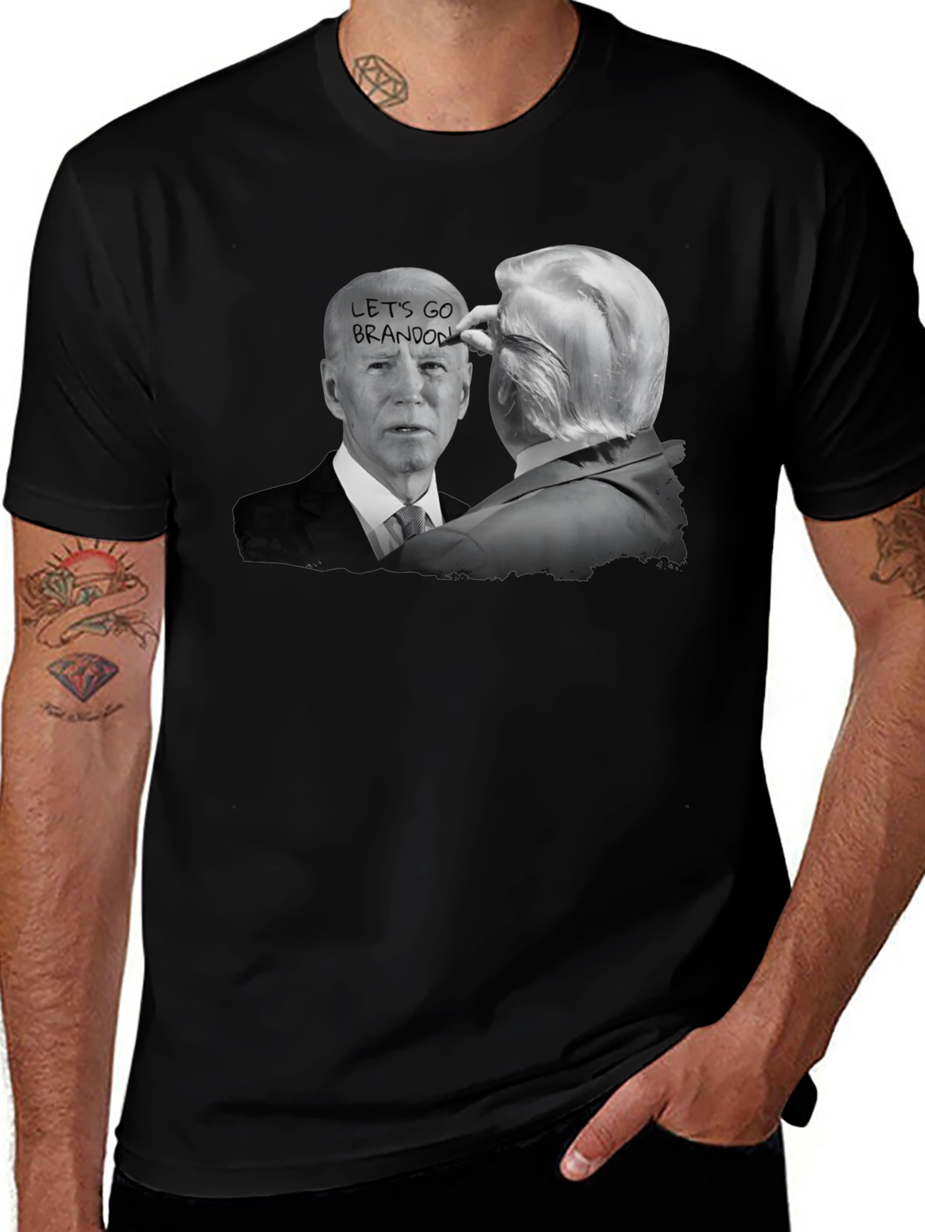 Black Let's Go Brandon T-Shirt Political Humor main image