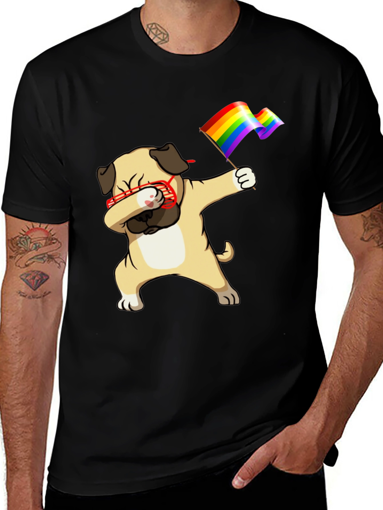 Variant 29 of Pug Dab LGBTQ Pride T-Shirt